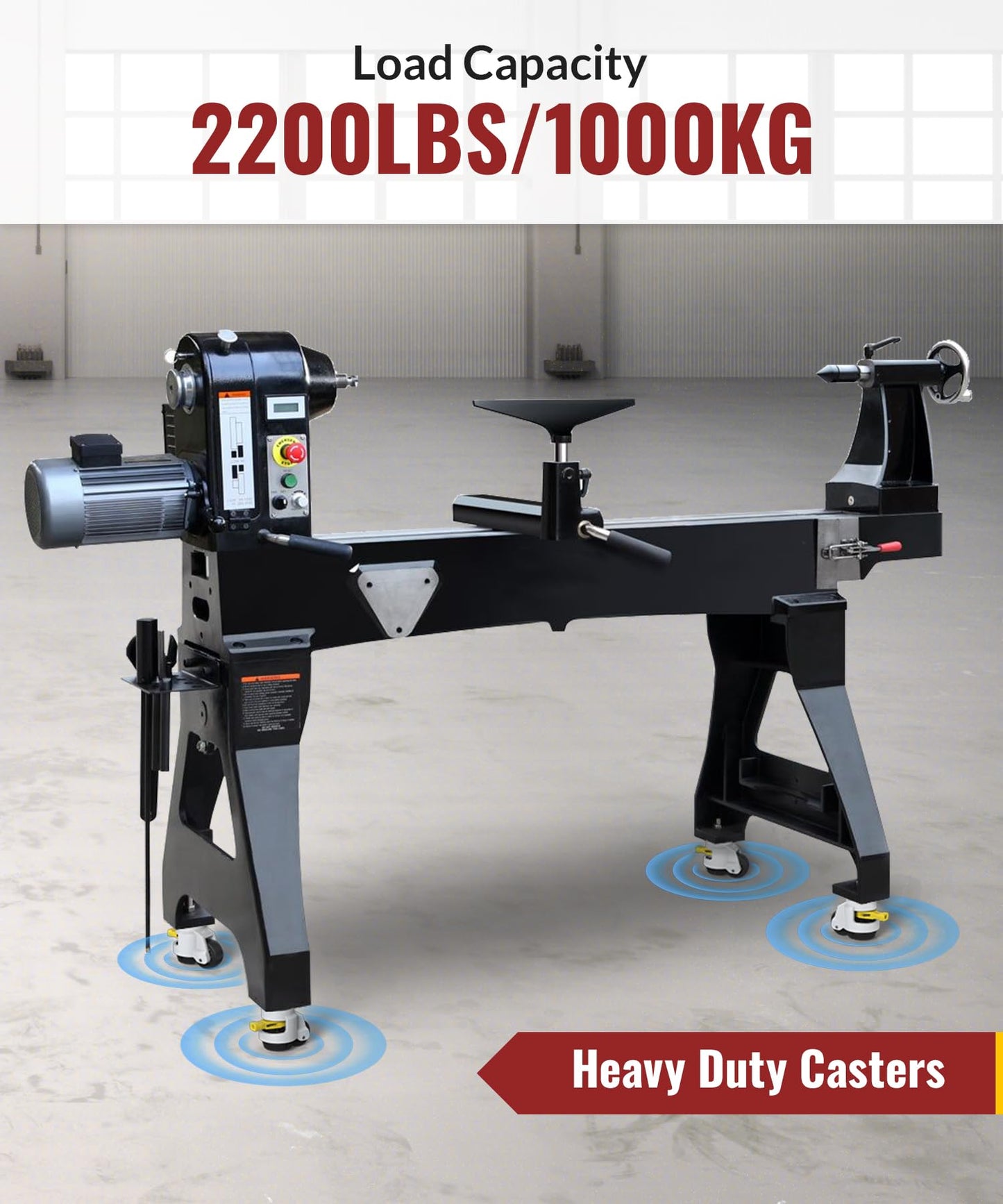 HOLKIE Leveling Stem Casters Set of 4 Heavy Duty Retractable Caster Wheels, 1/2" and M12 Stem Size, Total Capacity 2200 Lbs, Adjustable Wheel with Ratchet Handle for Workbench, Machine, Equipment