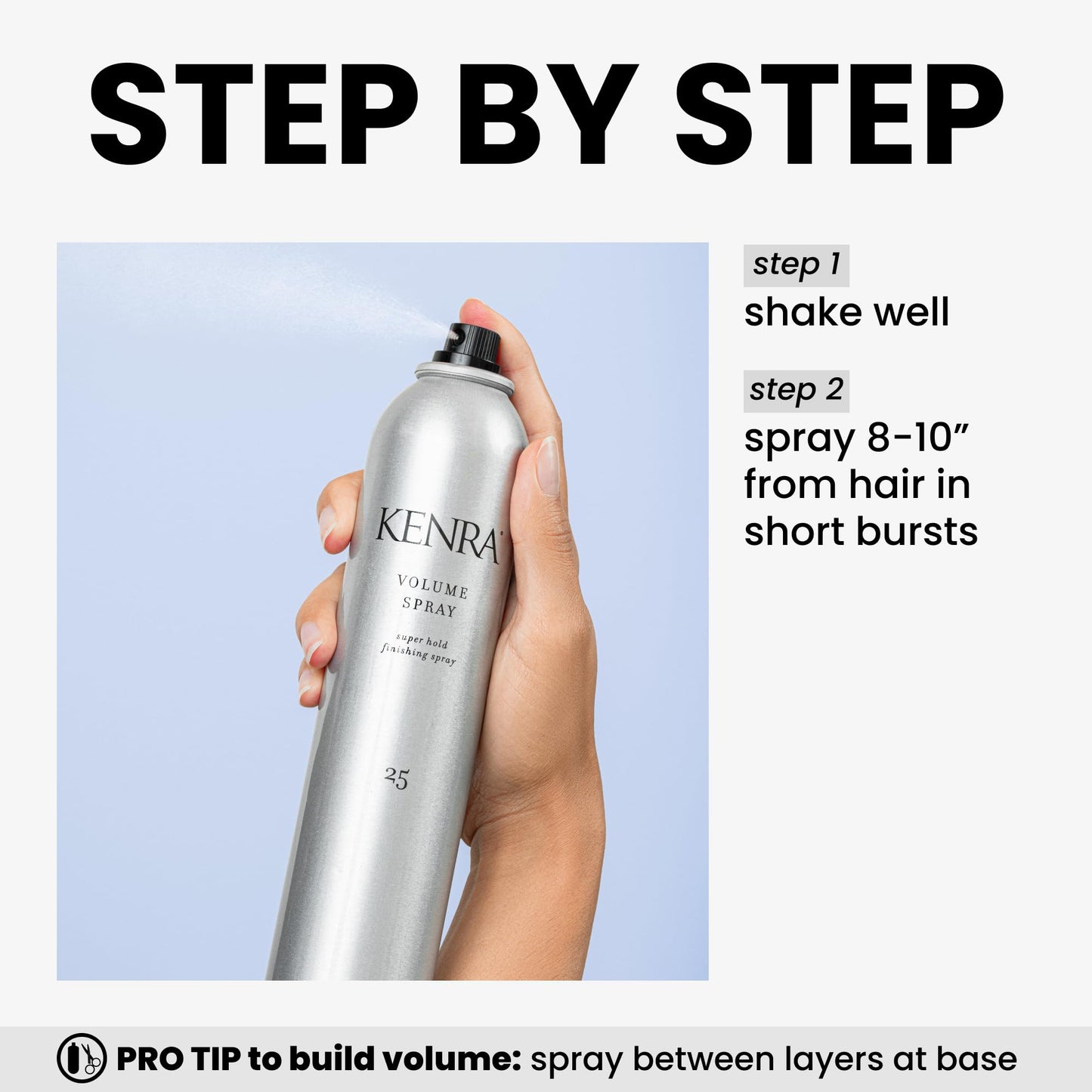 Kenra Volume Spray 25 50% | Super Hold Finishing & Styling Hairspray | Flake-free & Fast-drying | Wind & Humidity Resistance | All Hair Types | 16 oz