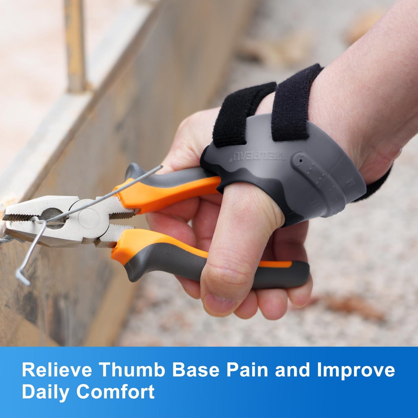 Velpeau CMC Thumb Brace for Osteoarthritis - with Shape-memory Restriction Splint, CMC Joint Stabilizer, Basal Thumb Arthritis Pain Relief and Support for Women and Men (Black, Right Hand, Medium)