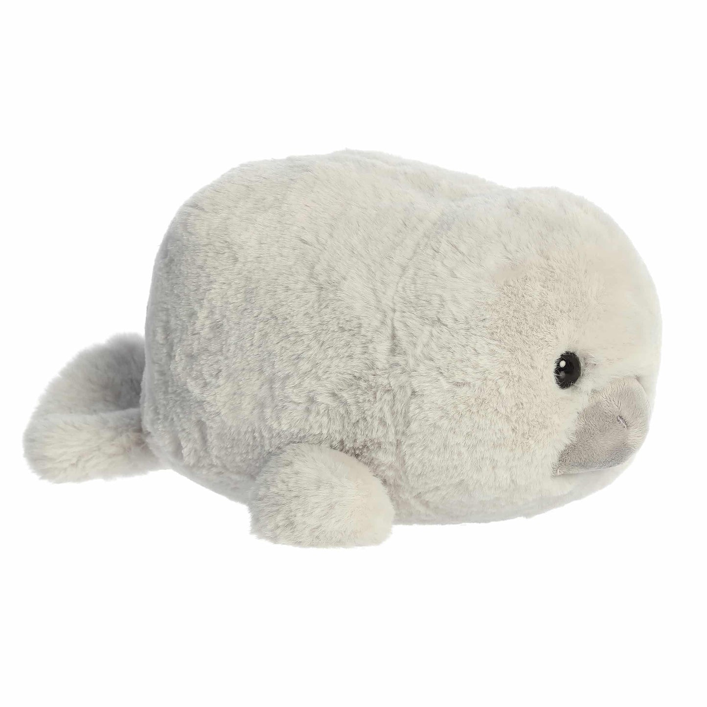 Aurora® Adorable Spudsters™ Mumbles Manatee™ Stuffed Animal - Round Shape Makes for Comforting Cuddles - Perfect for Kids All Ages and Animal Loving Adults - Gray 11.5 Inches