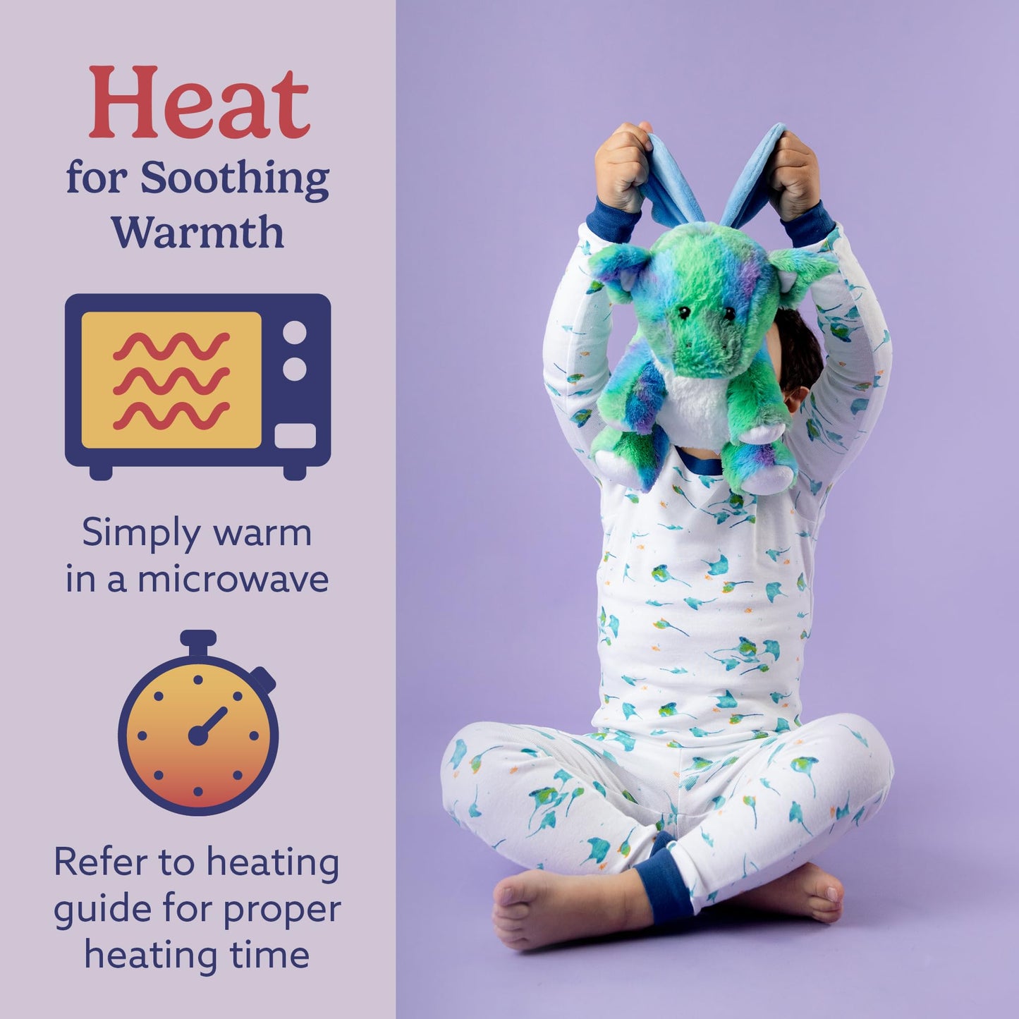 warmies Baby Dragon Heatable and Coolable Weighted Stuffed Animal Plush - Comforting Lavender Aromatherapy Animal Toys - Relaxing Weighted Stuffed Animals for Anxiety