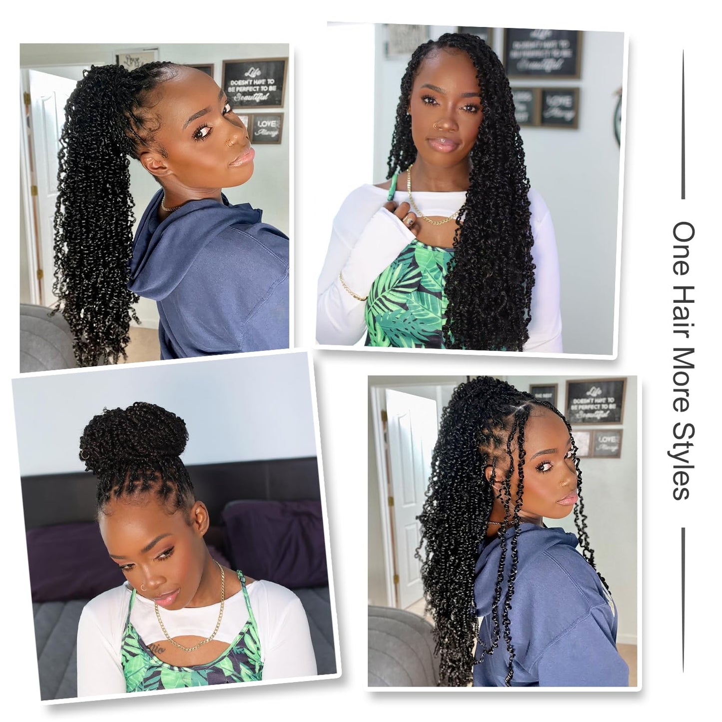 Boho Passion Twist Crochet Hair 20" - 8 Packs Black Pre Twisted Mini Yanky Twist Curly Senegalese Dreadlocks Extensions Pre-looped Soft Locs Braids for Women Synthetic
