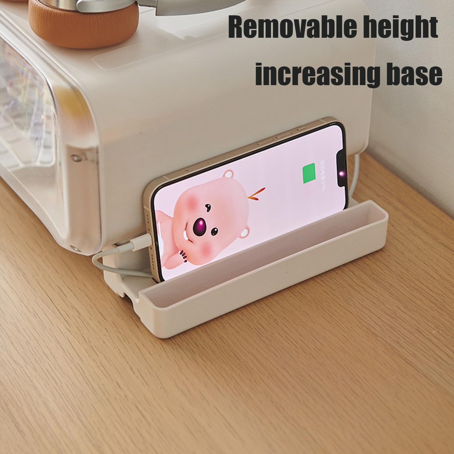 WMM Monitor Stand Riser, Computer Monitor Stand with Drawer and Display Minifigures, Computer Desktop Stand with Lights, Removable Elevated Structure, Compatible with Computers, Desktops, and Laptops