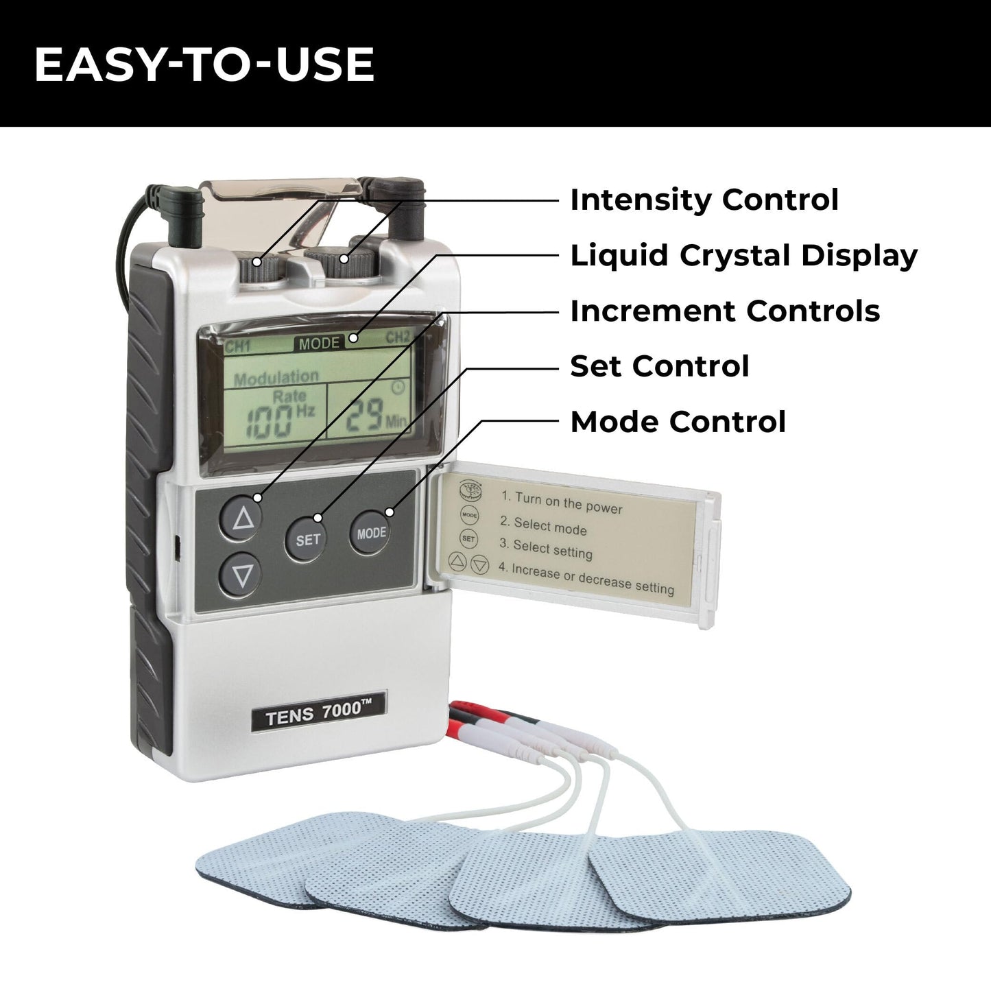 TENS 7000 Digital TENS Unit with Accessories, Includes 16 Pack Electrodes - TENS Unit Muscle Stimulator for Back Pain Relief, General Pain Relief, Neck Pain, Sciatica Pain Relief, Nerve Pain Relief