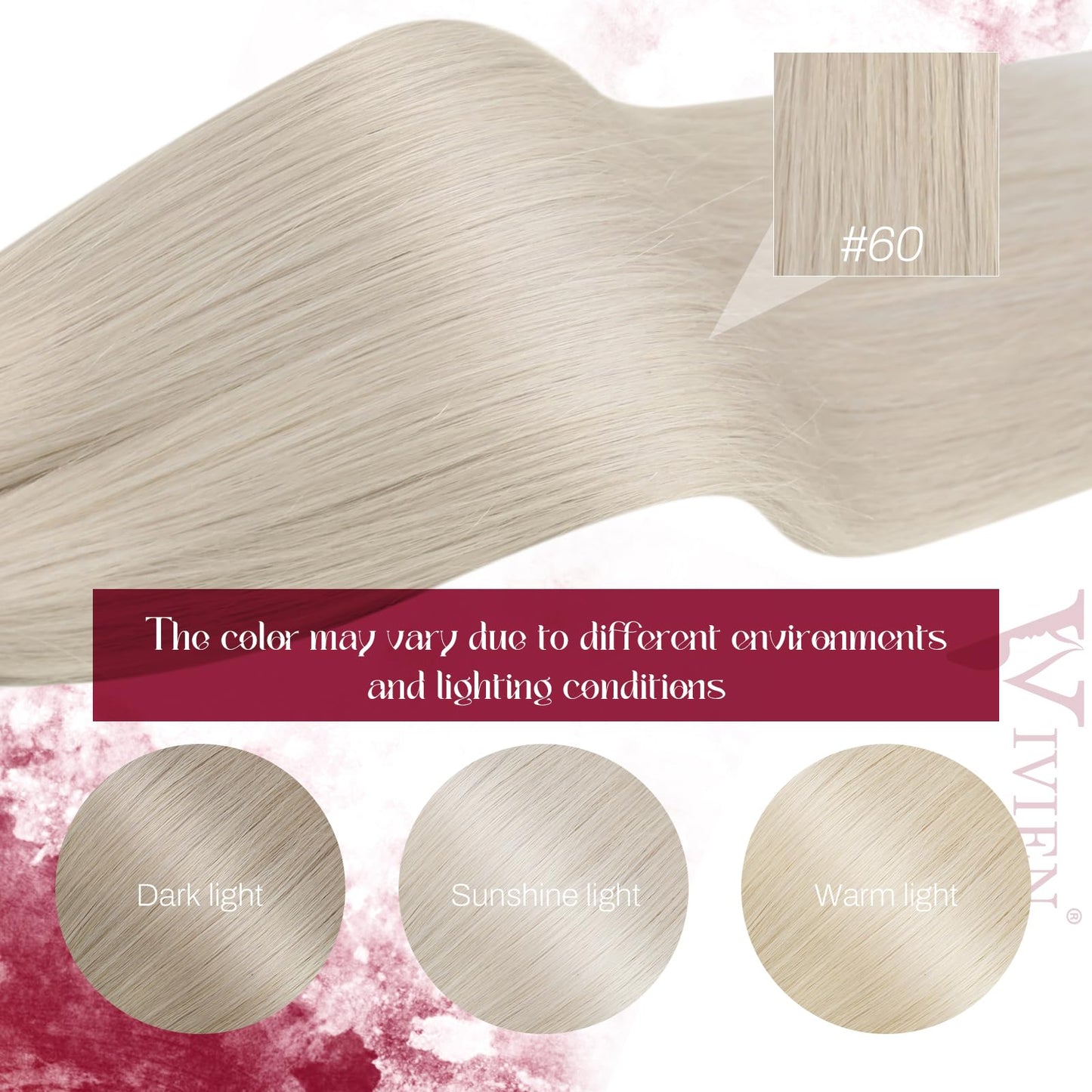 Vivien 20 Inch Nano Bead Hair Extensions Human Hair Nano Link Hair Extensions Real Human hair Platinum Blonde Invisible Straight Blonde Human Hair 50G/50S