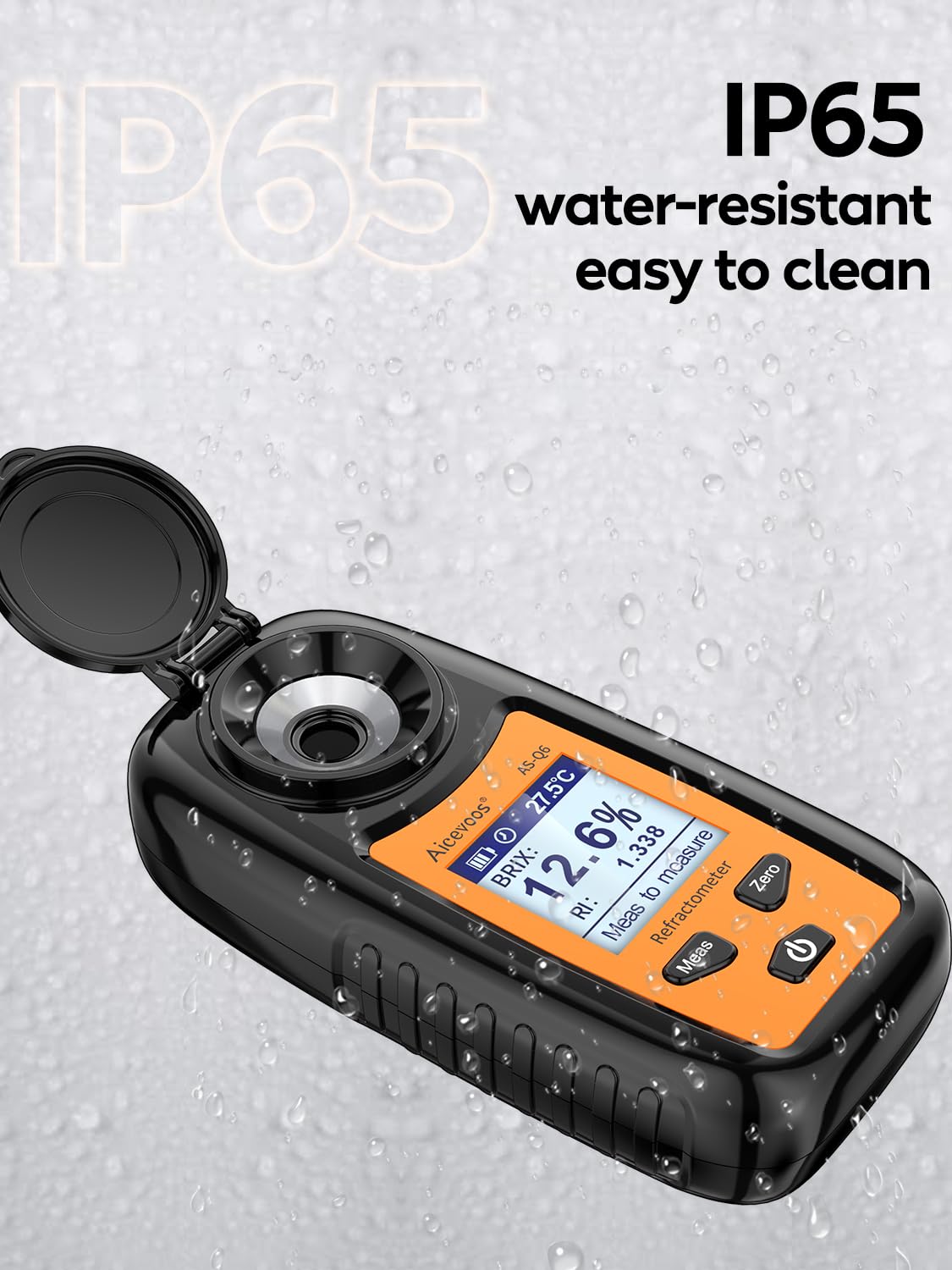 Aicevoos Digital Sugar Brix Refractometer brix Meter Automatic Temperature Compensation Range 0-35%，±0.2% Precision, Perfect for Fruits, Juices, Vegetables, Drinks and Coffee