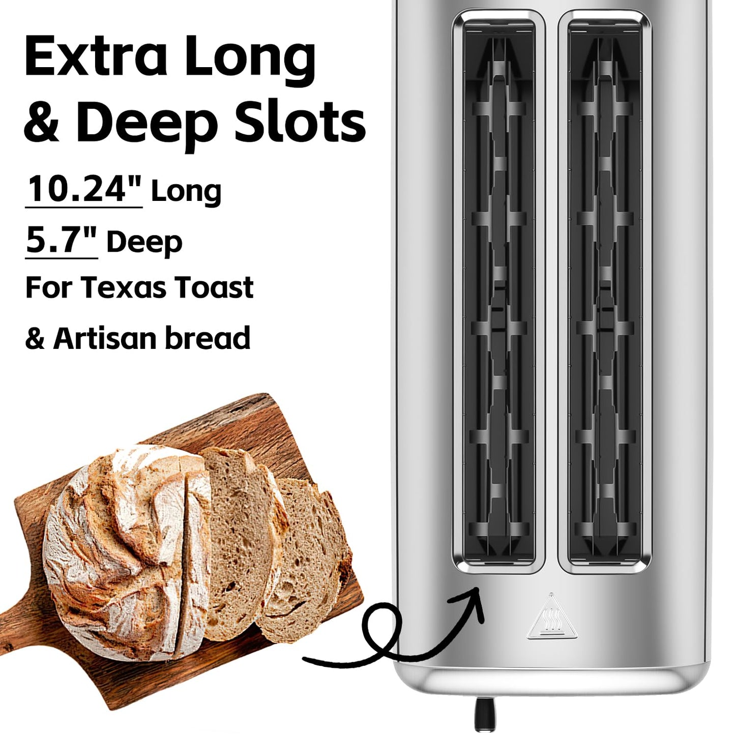 4 Slice Toaster, CUSIMAX Extra-Long Slots for Artisan Bread, Quick Glance Function, 9 Shade Settings, Bagel/Defrost/Cancel Functions, Removable Crumb Tray, Cool-Touch Stainless Steel Body