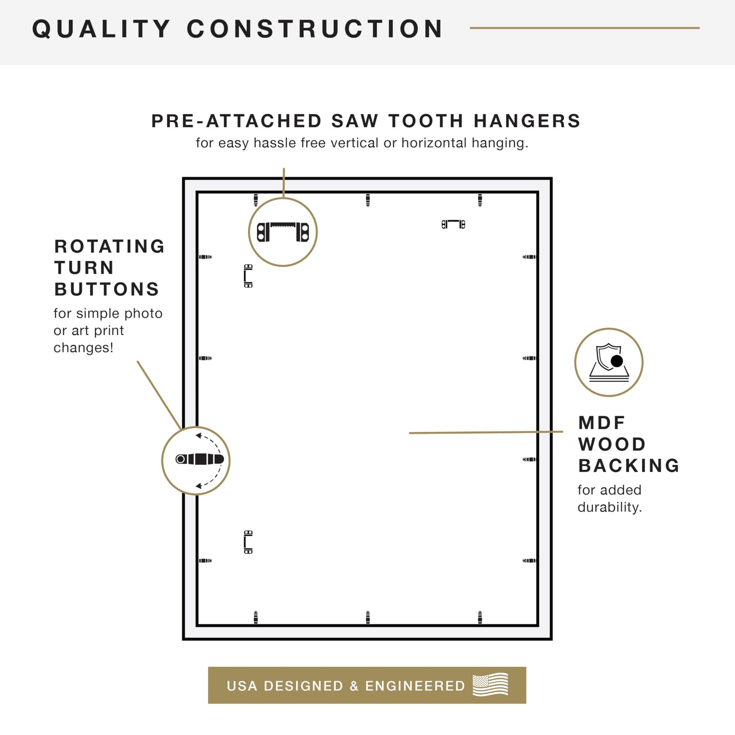 MCS Studio Gallery 22x28 Matted Poster Frame with 18x24 Picture Display, Black Woodgrain Engineered Wood Vertical & Horizontal Wall Hanging Large Picture Frame for Photos, Posters & Art Prints (1-Pack)