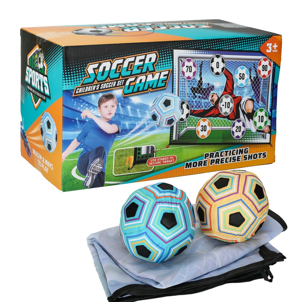 MRPAPA Soccer Ball Game for Kids, Indoor Outdoor Toss Goal Game with Balls Sports Toys Gift for 3 4 5 6 7 8 Year Old Boys and Girls