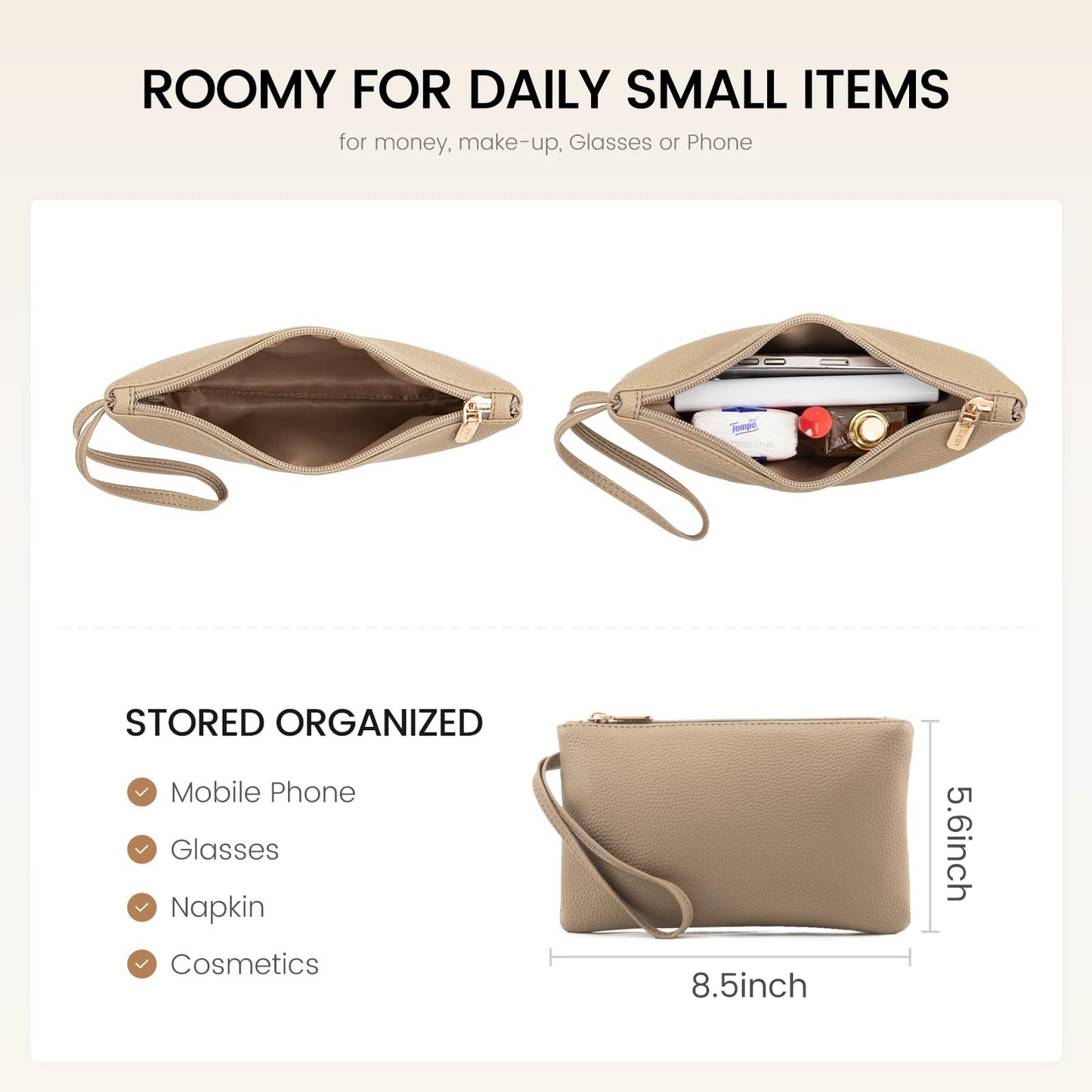 LOVEVOOK Laptop Tote Bag for Women 17 Inch Work Bag Leather Laptop Bag with Clutch, Large Capacity Office Purse Computer Briefcase Shoulder Bag for Casual Business Travel, Sandy
