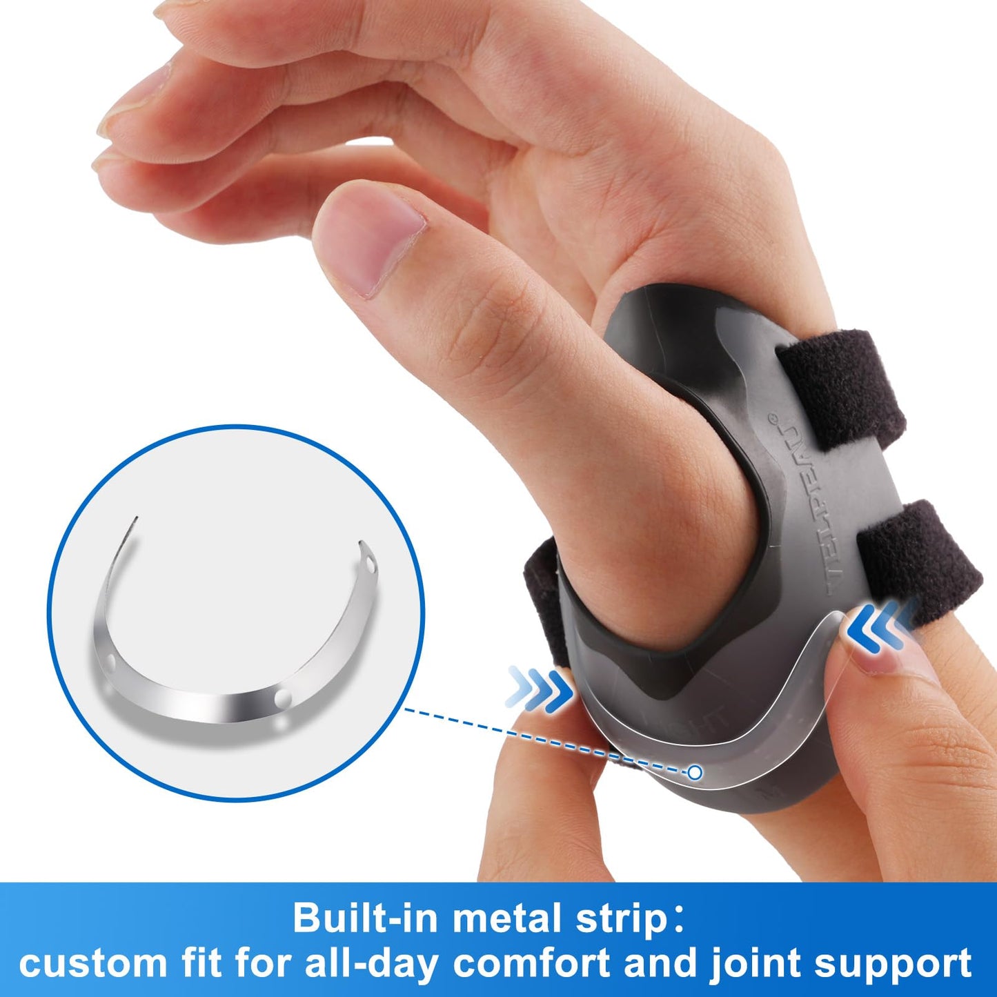 Velpeau CMC Thumb Brace for Osteoarthritis - with Shape-memory Restriction Splint, CMC Joint Stabilizer, Basal Thumb Arthritis Pain Relief and Support for Women and Men (Black, Right Hand, Medium)