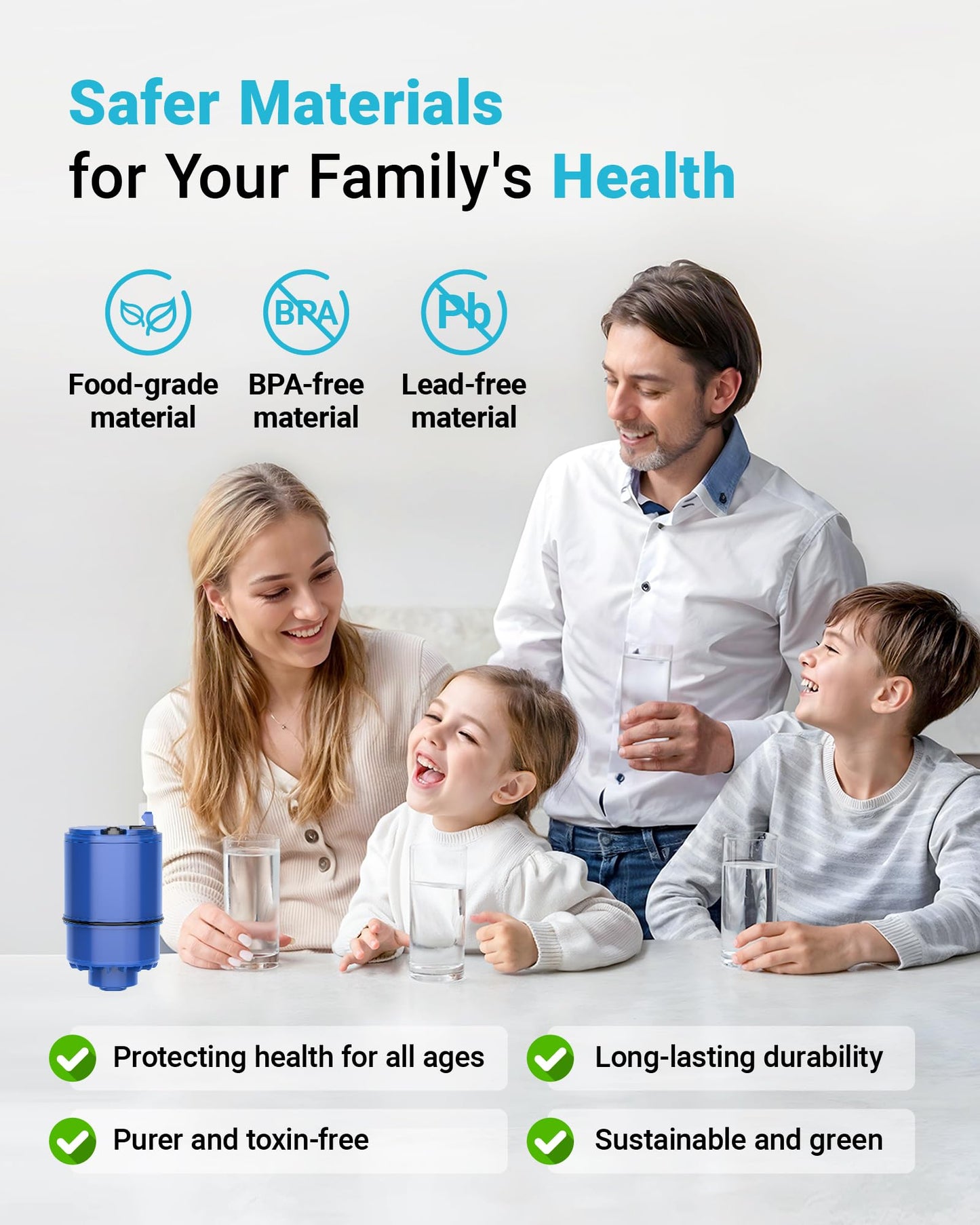 6 Pack Faucet Filter Replacement for All PUR®Plus, PUR® Water Filter Replacement, Pur® Filter Replacement RF-9999®, NSF 42 Certified, 1800-Gallon Long Lifespan, AQUA CREST