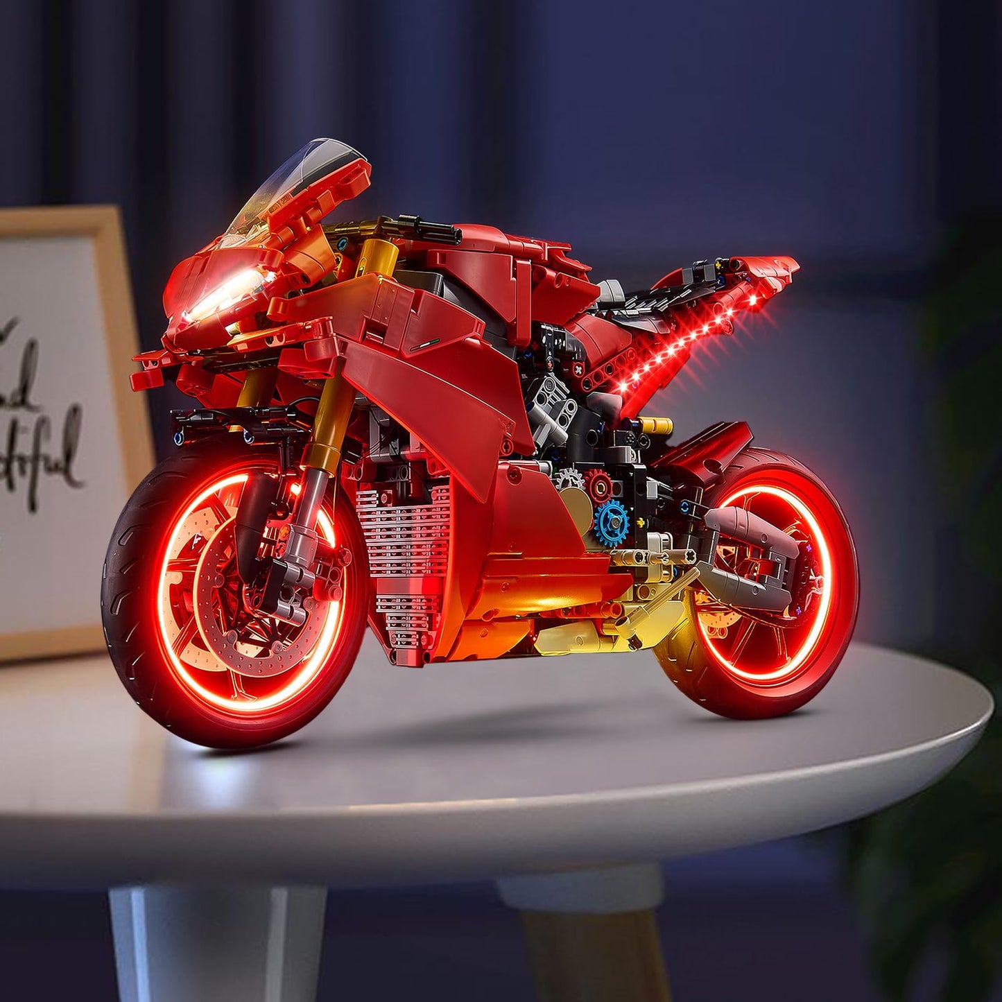 Kyglaring LED Lighting Kit for Lego Ducati Panigale V4 S Motorcycle Model Set, Compatible with Lego 42202(Classic Version)