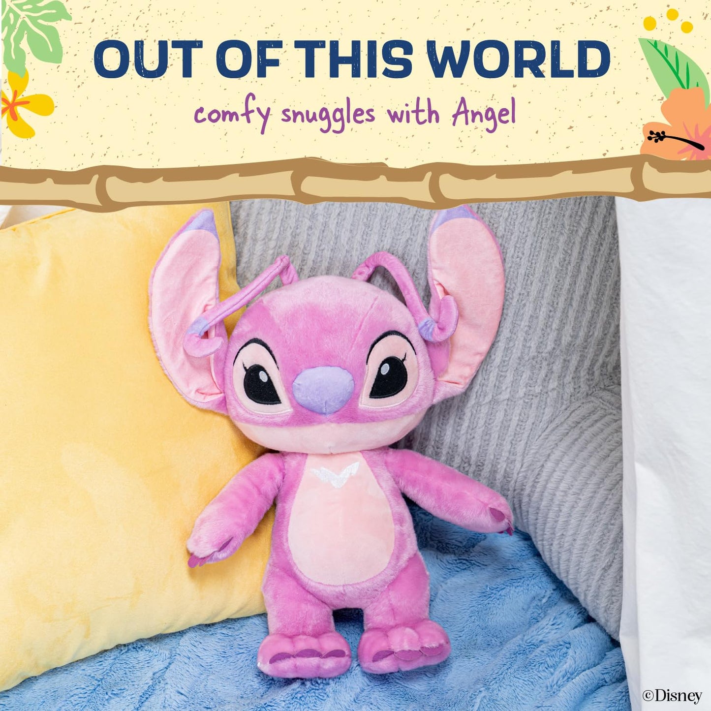 Disney Kids Preferred Baby Lilo & Stitch Angel Soft Huggable Stuffed Animal Cute Plush Toy for Toddler Boys and Girls, Gift for Kids, Pink Angle 16 Inches