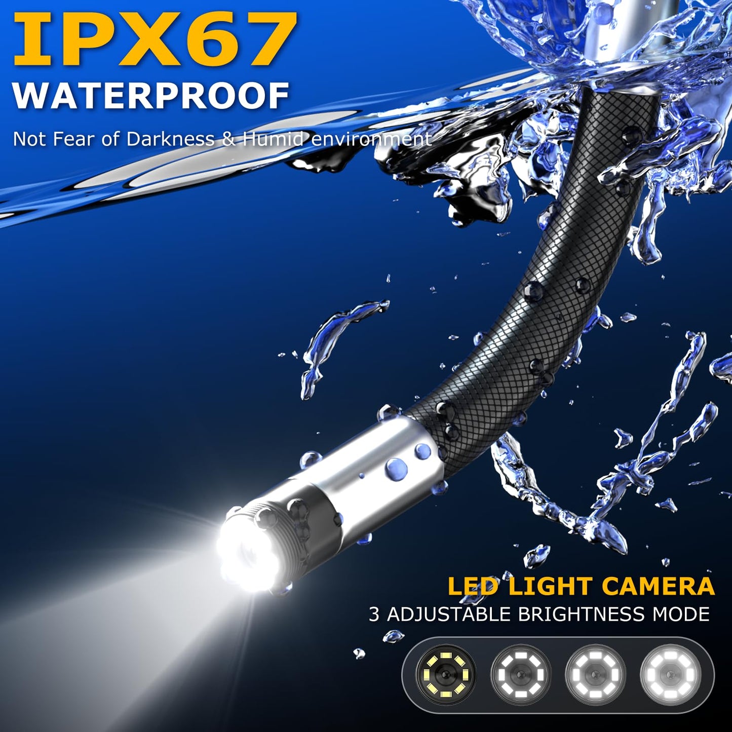 Two-Way Articulating Borescope with Light, UJOYOK Industrial Endoscope with Snake Scope Camera, Borescope Inspection Camera with Light for Automotive & Aircraft Mechanics, 5.5FT