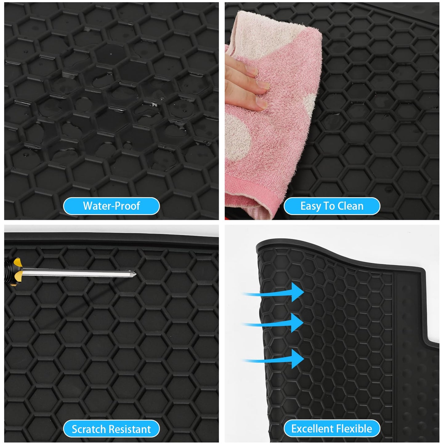 Lwope Car Cargo Mat Custom Fit for Mercedes Benz GLB 250 200 35 AMG 2020-2025 Trunk Liner All Black Rubber All Weather Protector