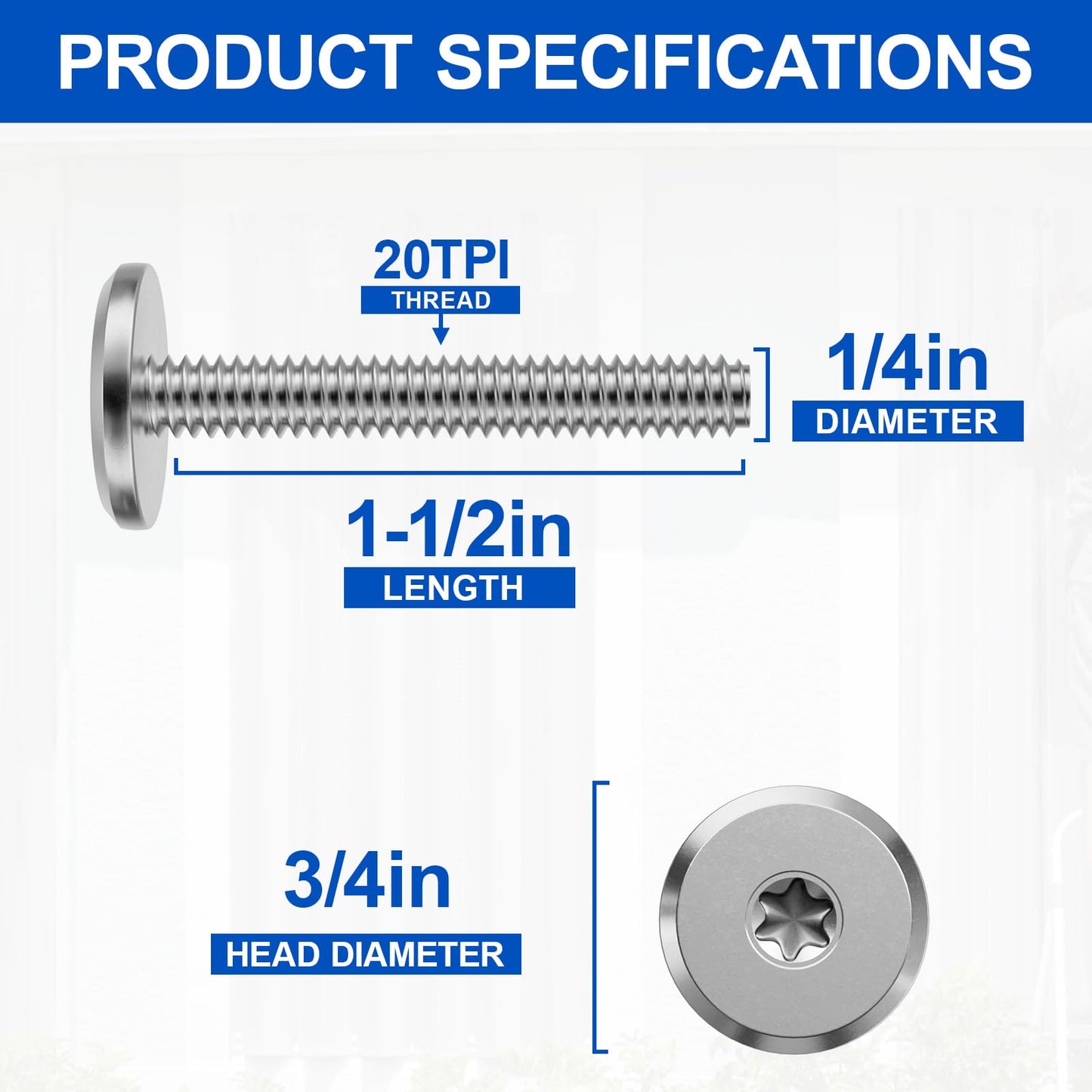 FMhotu 200pcs Hurricane Sidewalk Bolt and Anchor Kit,304 Stainless Steel Truss Head Shutter Screws Hurricane Shutter Hardware with Masonry Anchors for Hurricane Shutters Panel 1/4" X 1-1/2"