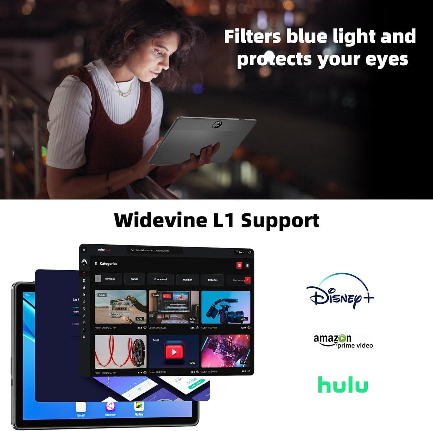 2025 Upgraded Android 14 Tablet 11inch, 12GB+128GB+512GB, Support Face Unlock,18W Fast Charging with 8000mAh Large Battery ,Dual WiFi6, Dual Camera,Octa-Core CPU, Bluetooth,HD Touchscreen Display