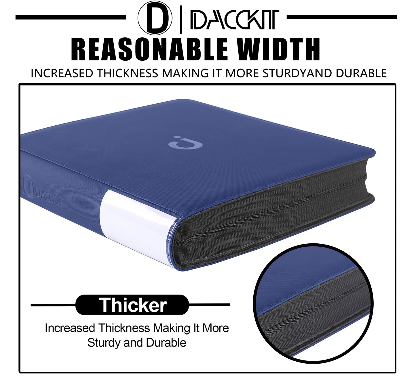 D DACCKIT Graded Card Binder，Holds 90 Card - 9 Pocket Slab Binder for Cards Compatible with PSA CGC BGS SGC（Model A, Navy Blue）