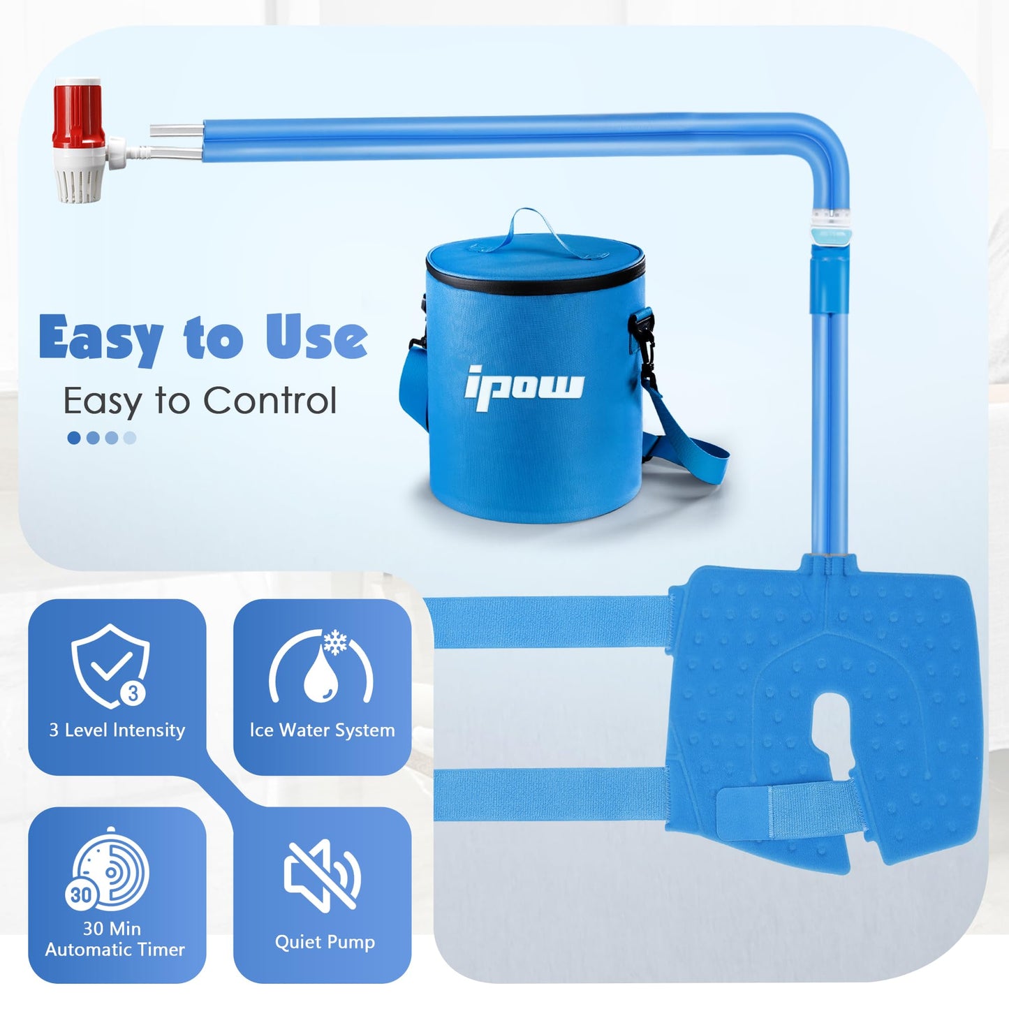 Cold Therapy Machine Ice Machine for Knee After Surgery, Ice Therapy Machine for ACL Knee Surgery Recovery, Knee Ice Machine, Ideal for Sport Injuries, Knee Pains, Strain &Stiffness, Sprain Swelling