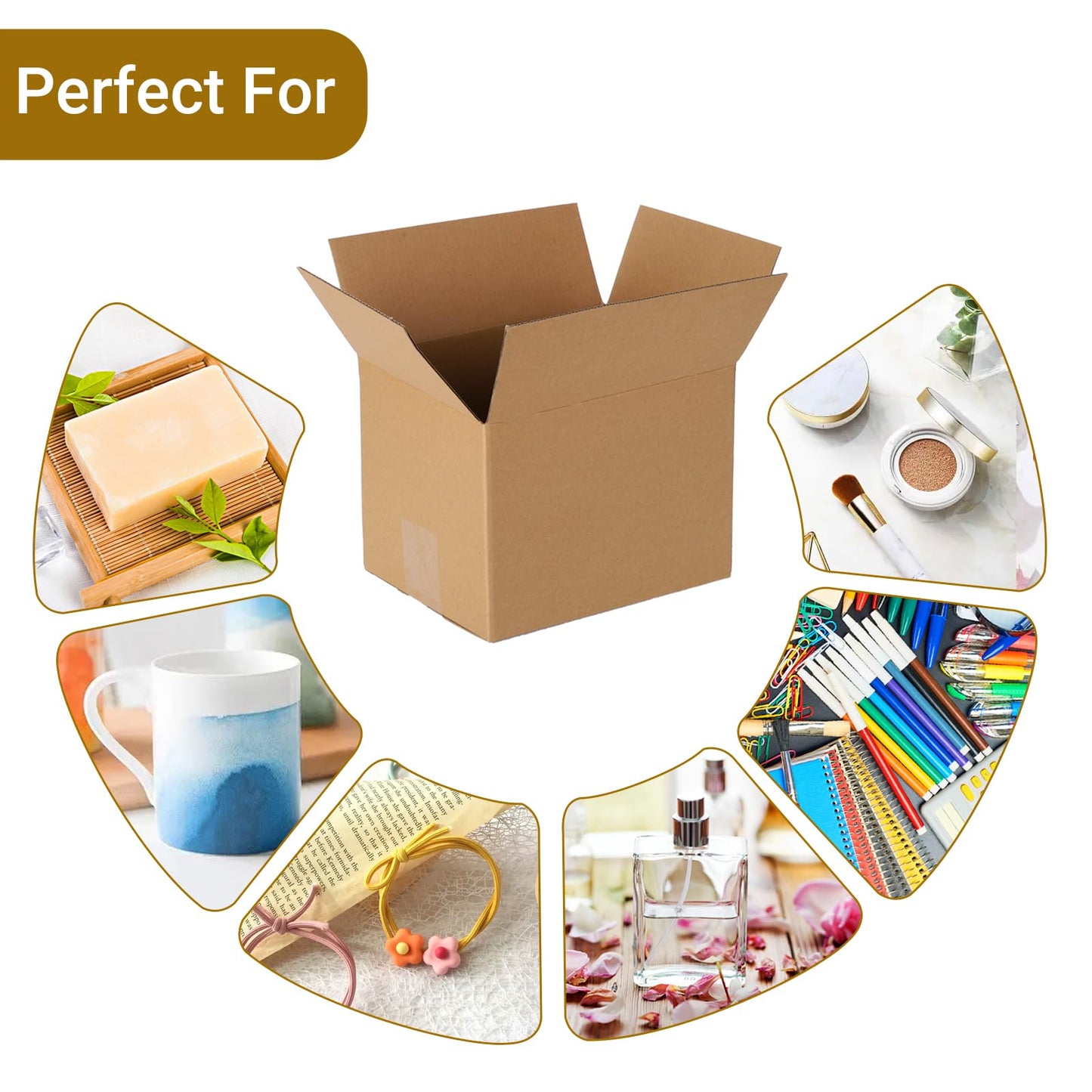 zmybcpack 40 pack 8x6x6 inch Cardboard Box Mailers, Kraft Corrugated Mailer Cardboard Shipping Boxes For Small Business, Mailing, Packing and Storage
