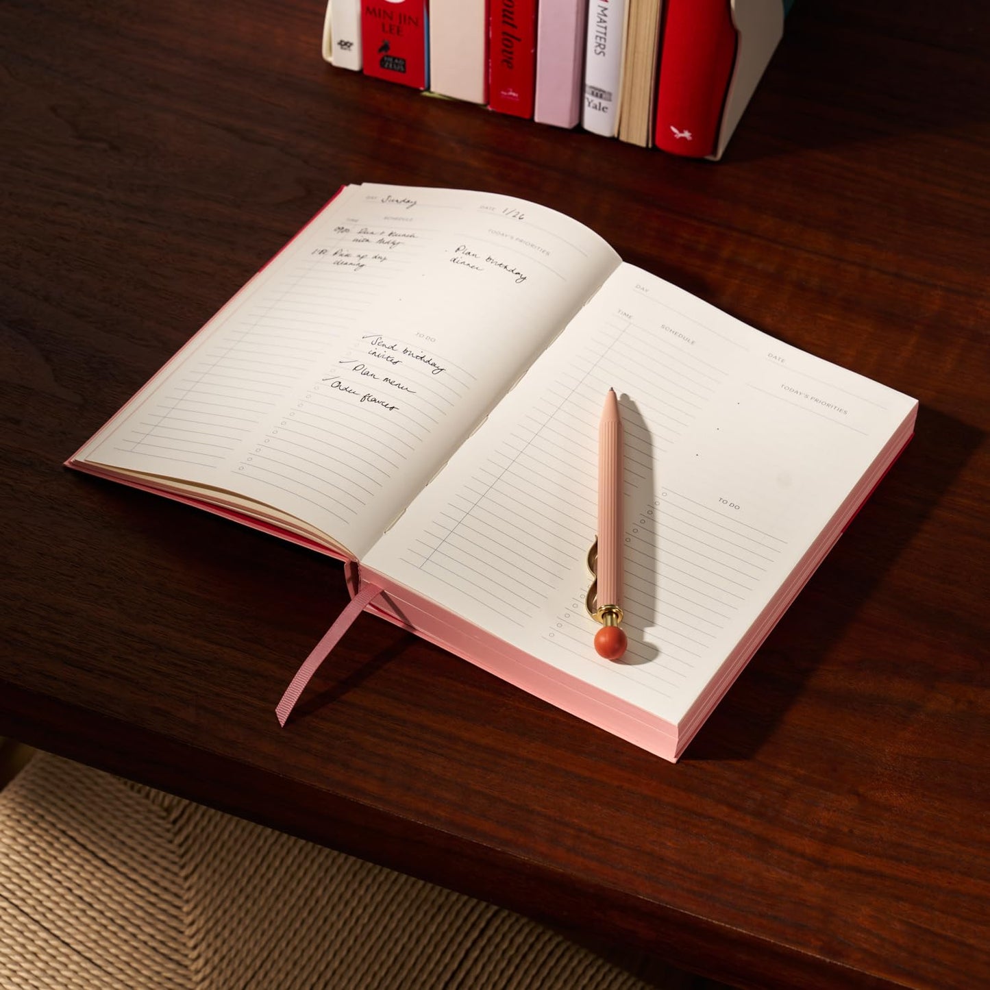 Papier Undated Daily Planner, Pink, 8.46"L x 6.02"W