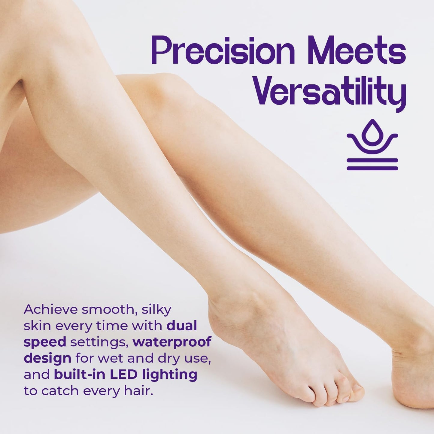 PURSONIC 6-in-1 Smooth Glide Epilator - All-in-One Hair Removal, Exfoliation, and Massage Set for Women
