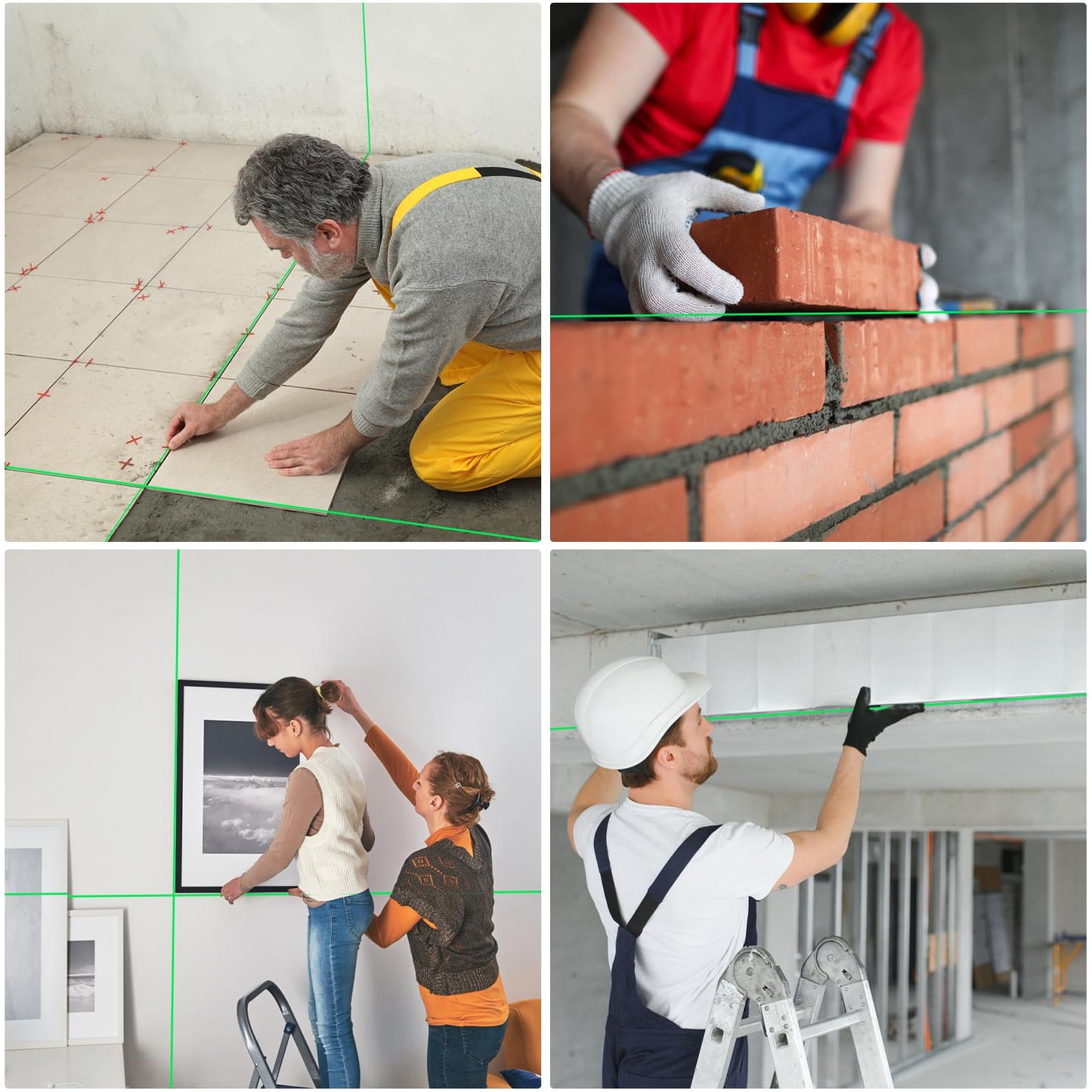 Laser Level,16 Line Laser Level 360 Self Leveling,4x360°4D Green Cross Line Laser for Construction and Picture Hanging,lazer leveler tool with 2 Batteries,Magnetic Bracket & Remote Controller