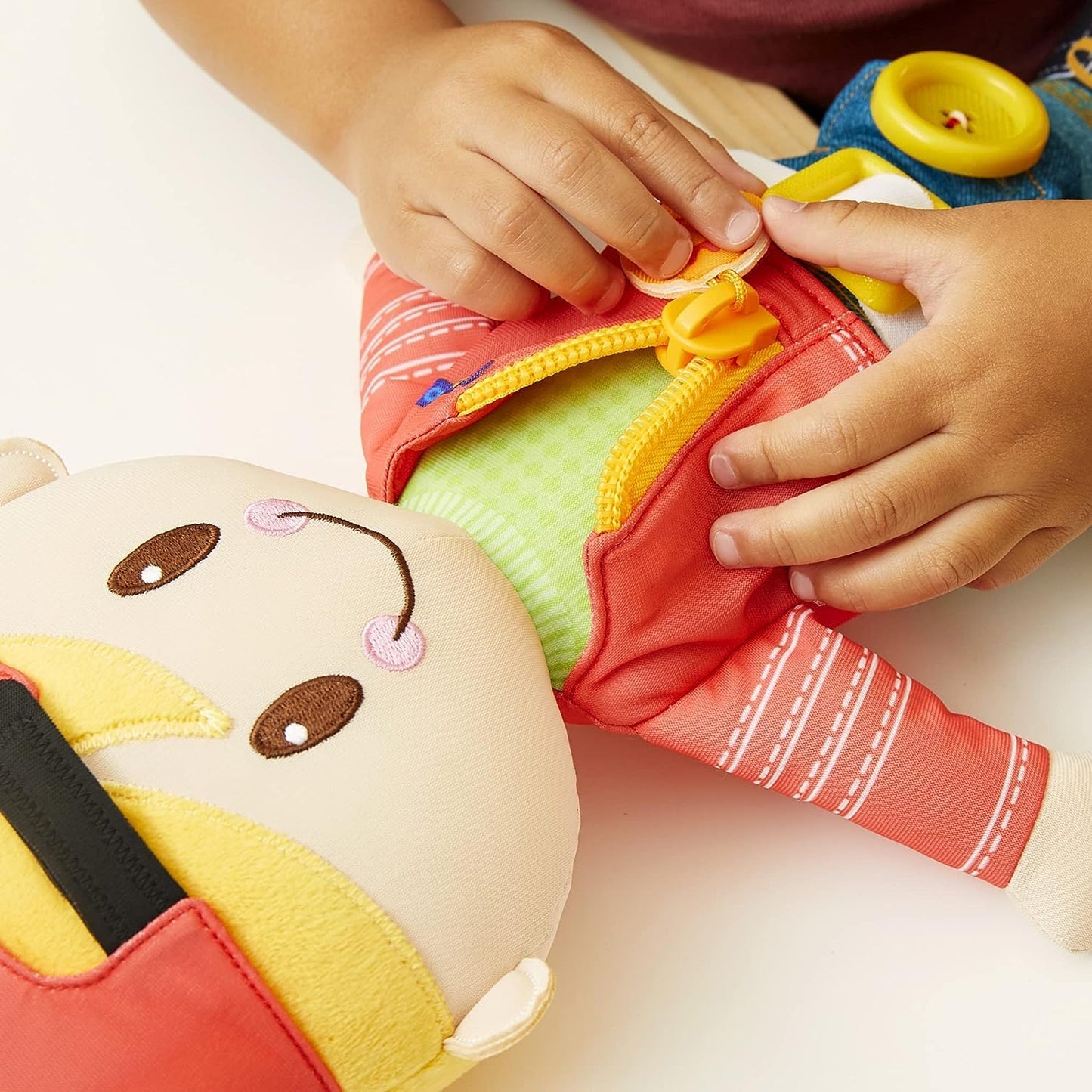 Hasbro Playskool Dressy Kids Boy Doll with Blond Hair, Activity Plush Toy with Zipper, Shoelace, Button, for Kids Ages 2 and Up (Amazon Exclusive), F4673