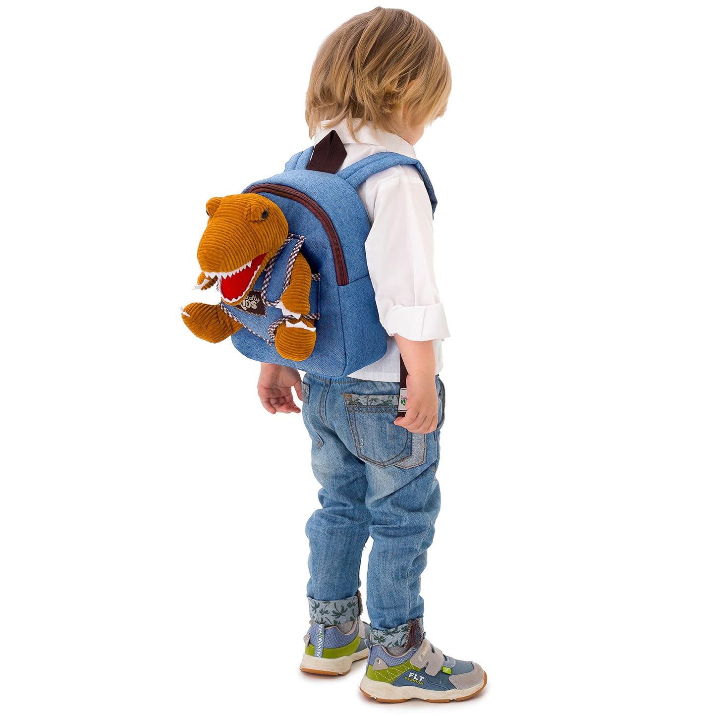 Naturally KIDS Toddler Backpack w Stuffed Animal Toy, Small Kids Backpacks for Grls Boys, Toddler Gifts, Dinosaur Toys