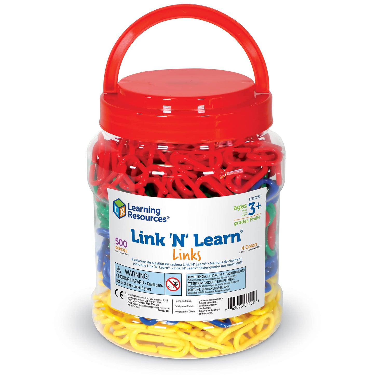 Learning Resources LER0257 Link 'N' Learn Links, Bucket of 500 Assorted Color Links, Ages 3+