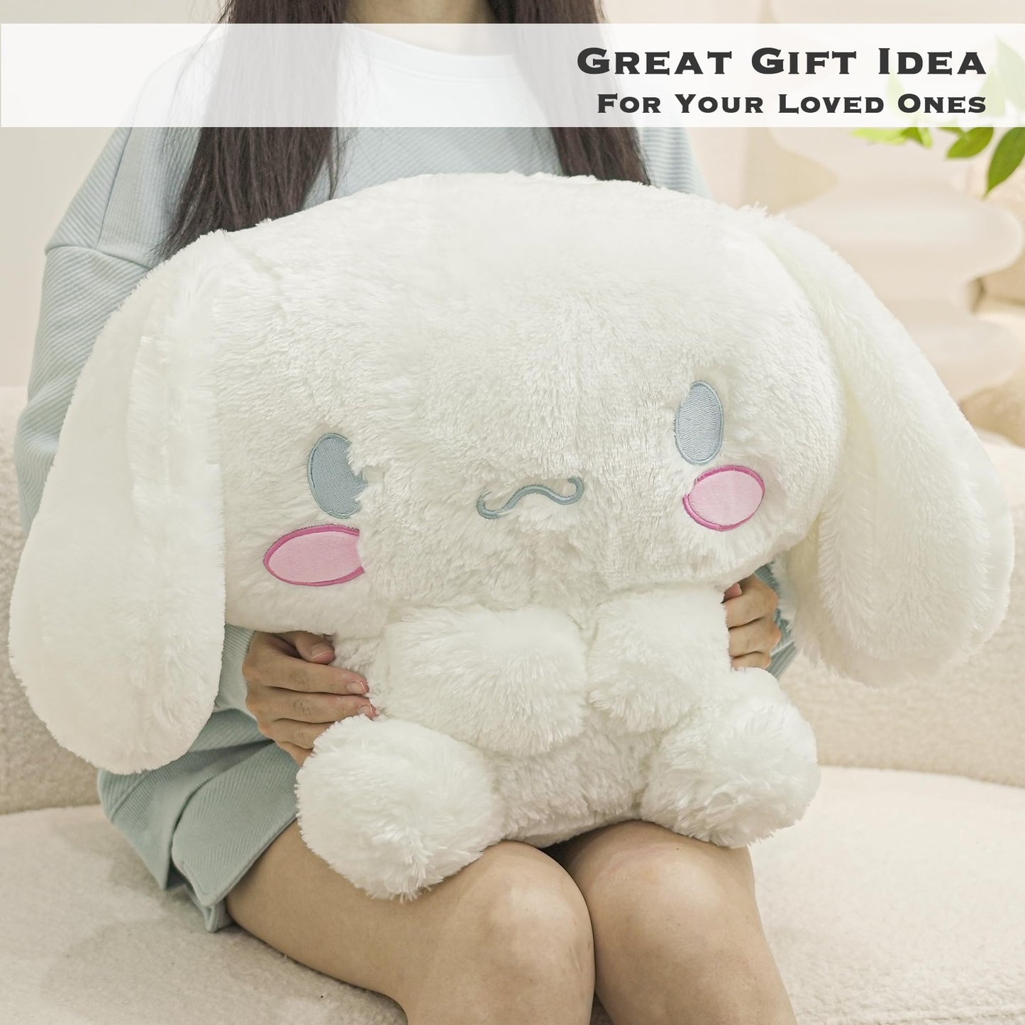 Juju White Kawaii Plush (20 in) - Cute Stuffed Animal Kawaii Plushies - Peluche Big Stuffed Animals Plushie - Peluches Grandes Cute Plushies - Cool Stuff Plush - Plushy (Hpy)
