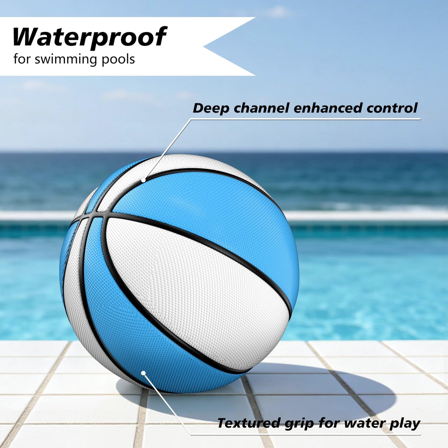 Uladis 2-Pack Pool Basketball Swimming Pool Basketball, (Blue)