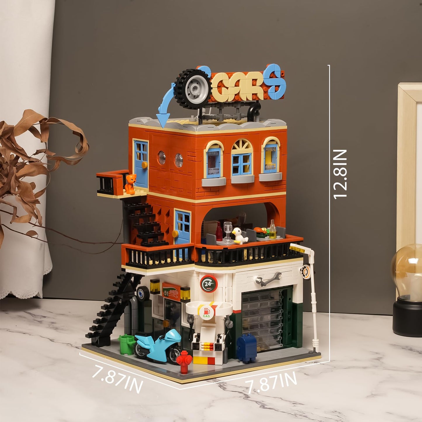 City Car Repair Shop Building Set Compatible with Lego for Adults, Architecture Building House Kit for Boys and Girls 8-14 Years 1637 pcs
