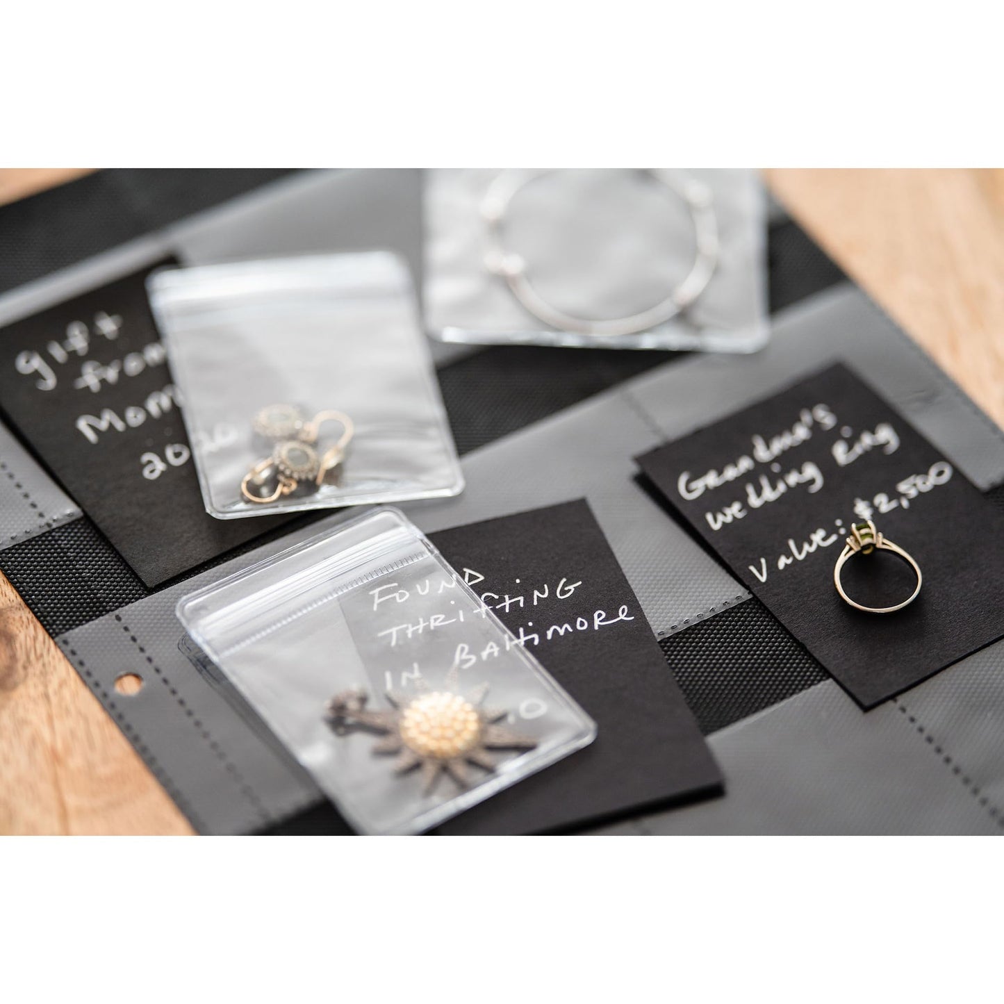 Hibana: Jewelry Case Home Edition - Zippered Binder, Anti-Tarnish Ziplock Pouches, Jewelry Organization & Storage, Store 85 pcs, 13.25 x 10.75 x 2.5