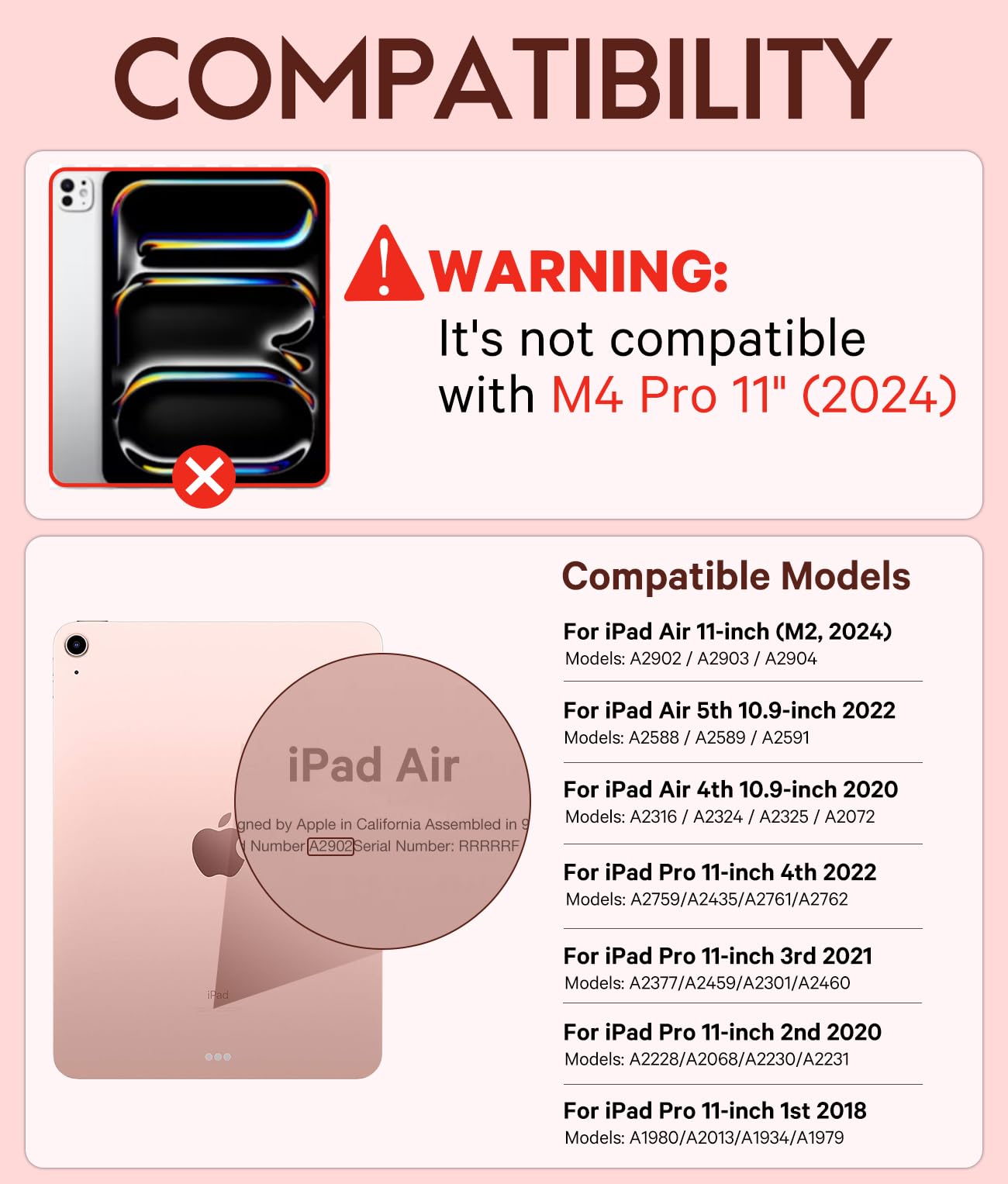GreenLaw for iPad Pro 11 inch Case with Keyboard, for iPad Pro 11 (4th/3rd/2nd/1st Gen) & iPad Air 11(M2,2024) & 5th/4th Gen, Stain Resistant Cover, 7-Color Backlit, Smart Touchpad, Blush Pink