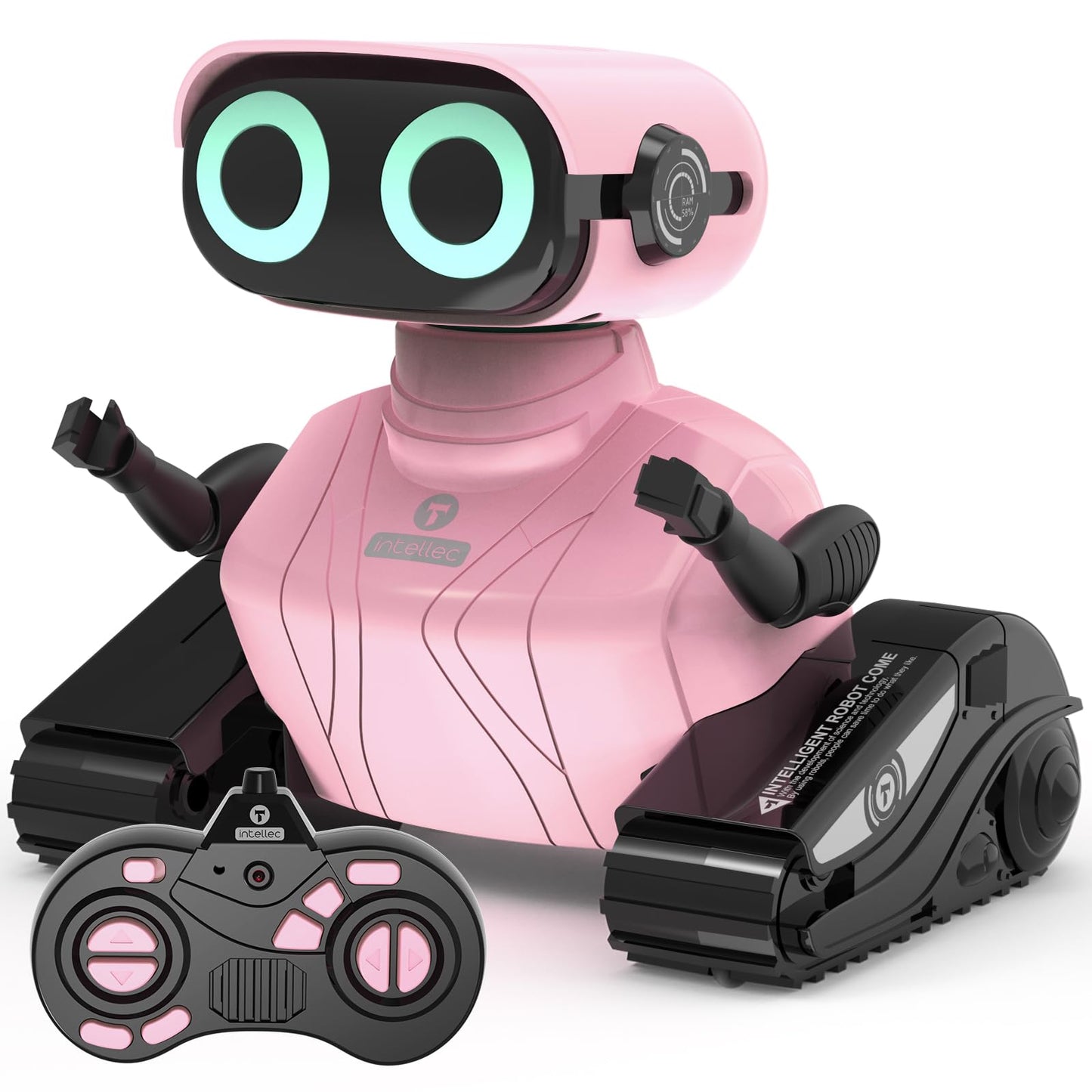 GILOBABY Kids Robot Toy, Remote Control Robot Toys, RC Robots with LED Eyes, Flexible Head & Arms, Dance Moves and Music, Birthday Gifts for Girls Ages 6+ Years (Pink)