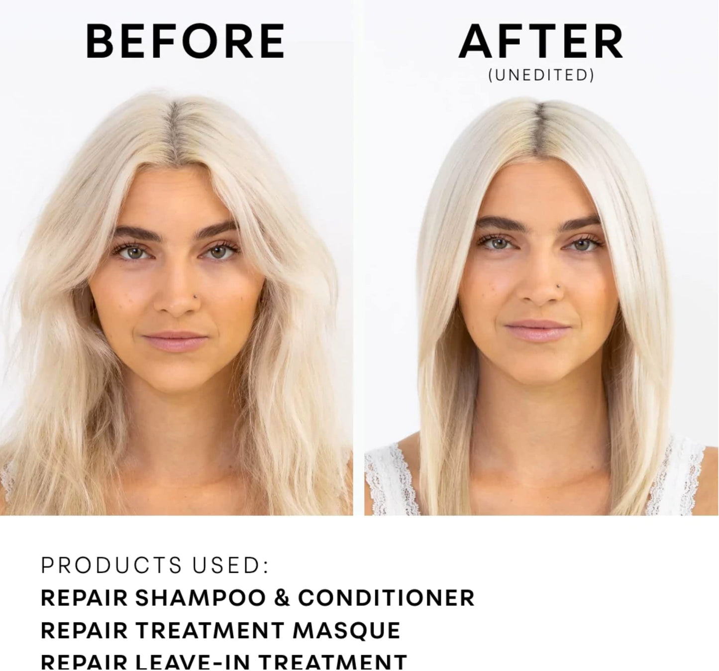 NATURELAB. TOKYO Perfect Repair Shampoo & Conditioner: Eco-Friendly Refill Pouch Duo: Replenish and Restore Damaged, Color Treated Hair and Strengthen New Hair I 22.9 FL OZ Each | $60 VALUE