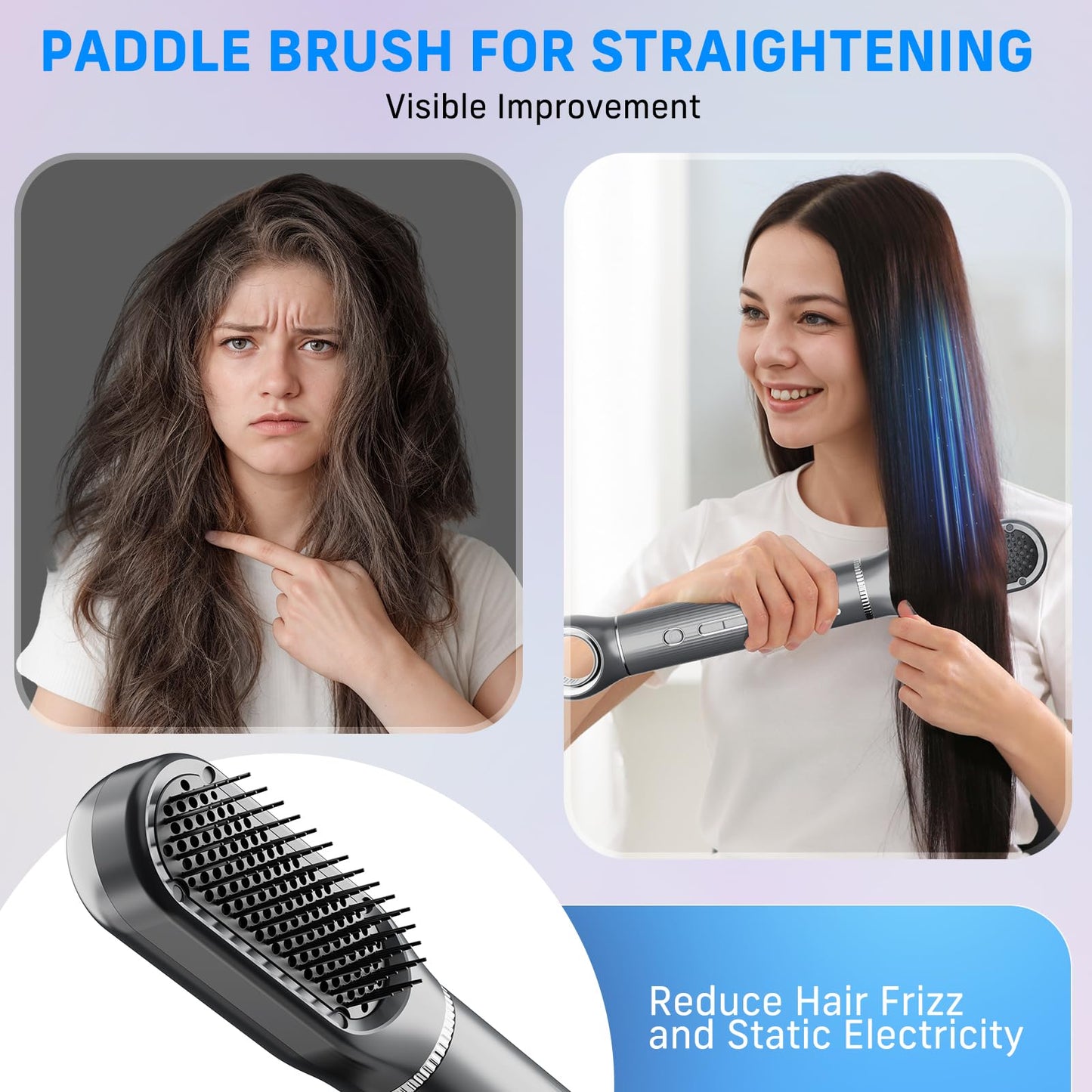 5 in 1 Hair Dryer Brush, QUICO Hair Styler 110,000 RPM 7X Faster Hair Dryers for Women 500 Million Negative Ionic Volumize Blow Dryer Brush, Hair Straightener, Air wrap Hair Styler Curl No Heat Damage