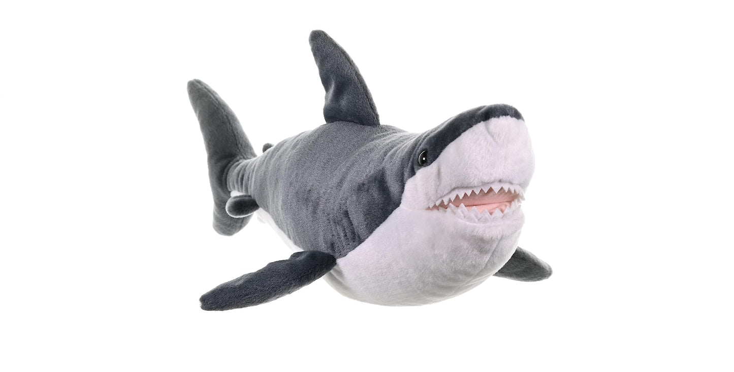 Wild Republic Great White Shark Plush, Stuffed Animal, Plush Toy, Gifts for Kids, Cuddlekins 20"