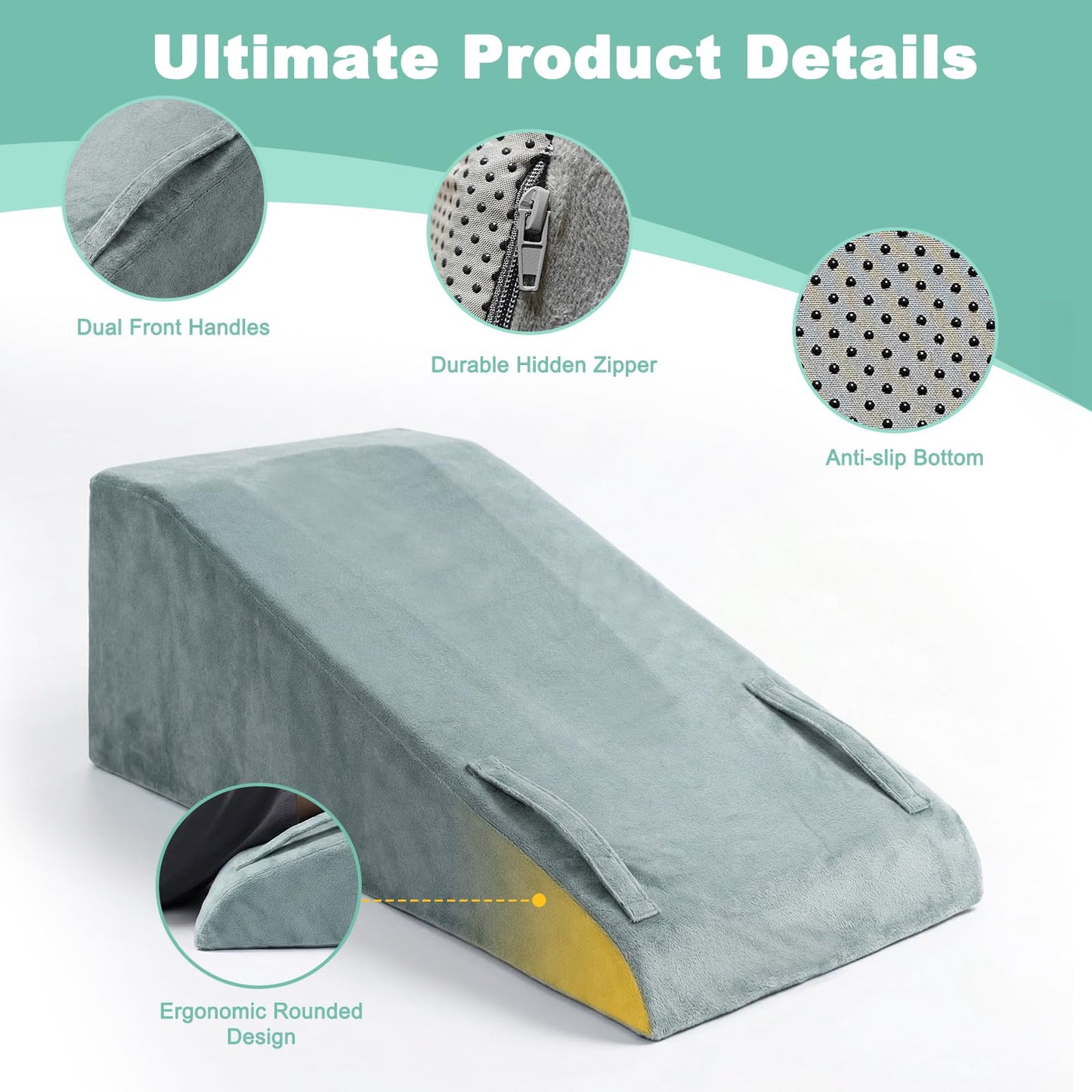 WarmInsula Leg Elevation Pillows for After Surgery, Memory Foam Knee Pillow for Knee Replacement Surgery, Leg Pillow Surgery Recovery Equipment for Sciatica Lower Back Hip Ankles