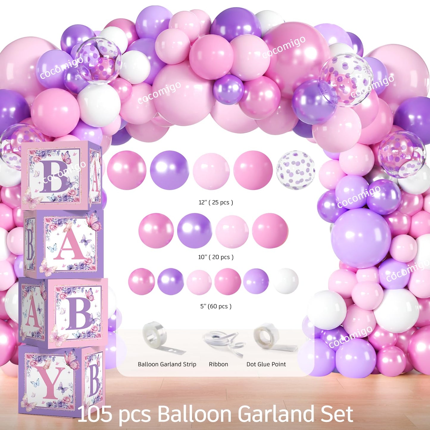 Butterfly Baby Shower Decorations Balloons Plates and Cups and Napkins Sets Purple Pink Sweet Baby Girl Baby Shower Themes A Little Butterfly is on Her Way Decorations for Girl
