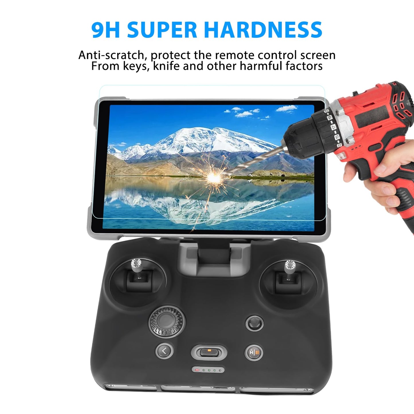 for DJI Mavic 4 RC Pro 2 Remote Control Silicone Case Sleeve/Controller Screen Protector & Adjustable PU Neck Strap & Standard Lanyard Screw Accessories (Lanyard+Tempered Film+Silicone case)