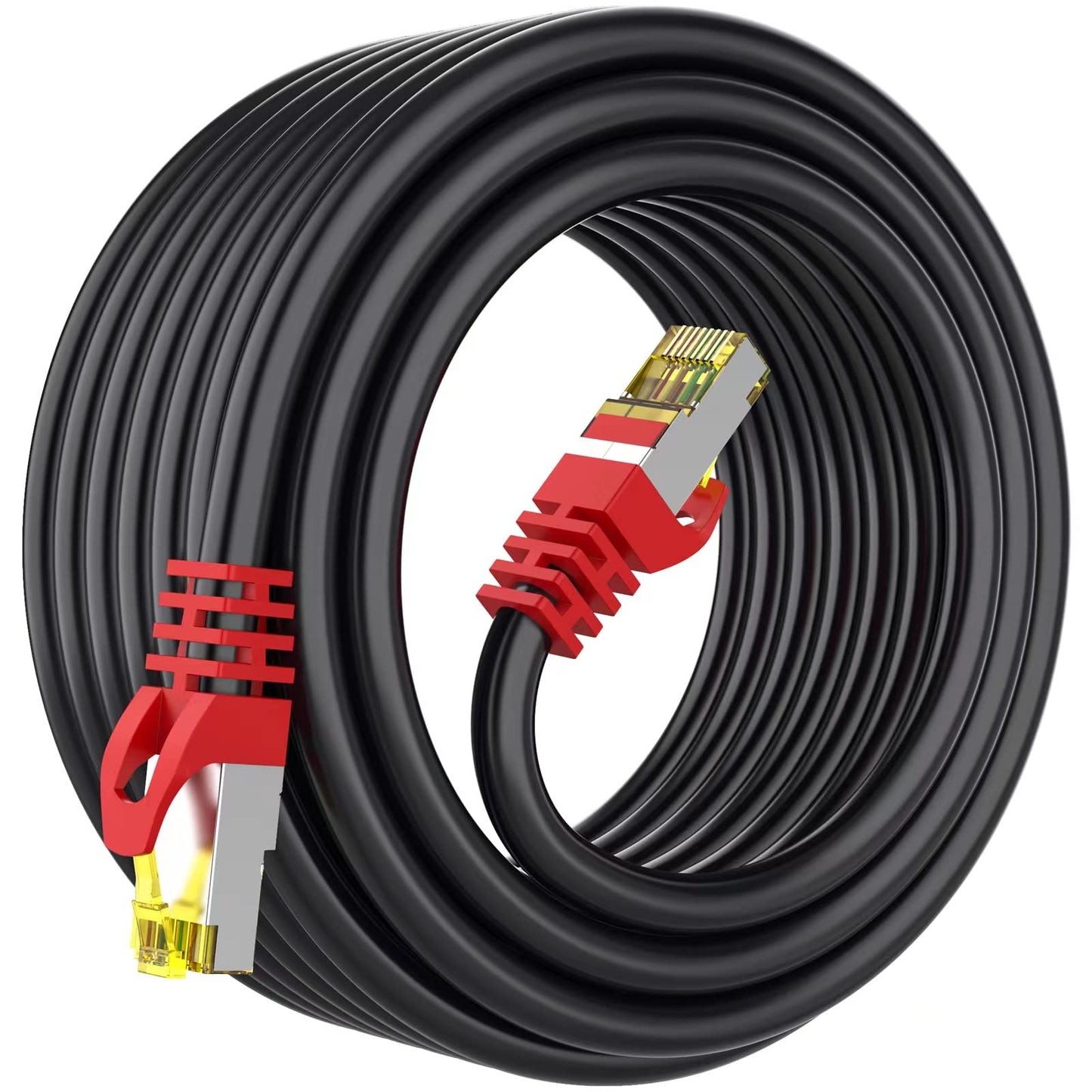 Boahcken Cat 8 Ethernet Cable 100 ft,1.5ft 6ft 10ft 20ft 25ft 30ft 75ft 100ft 150ft 200ft Heavy Duty High Speed Network Internet Cable,26AWG 40Gbps 2000Mhz,S/FTP Indoor&Outdoor Shielded LAN Cable