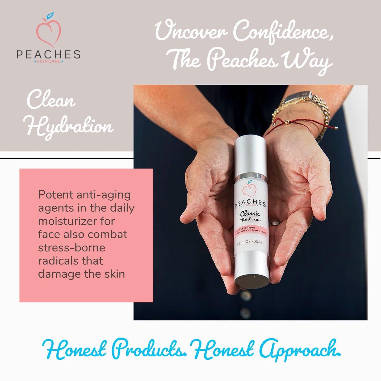 Classic Face Cream Moisturizer (1.7 oz) - Age-defying Hydrating Face Care with Vitamin E, Gotu Kola, Pineapple - Vegan Skin Care Products for All Skin Types - Classic Moisturizer