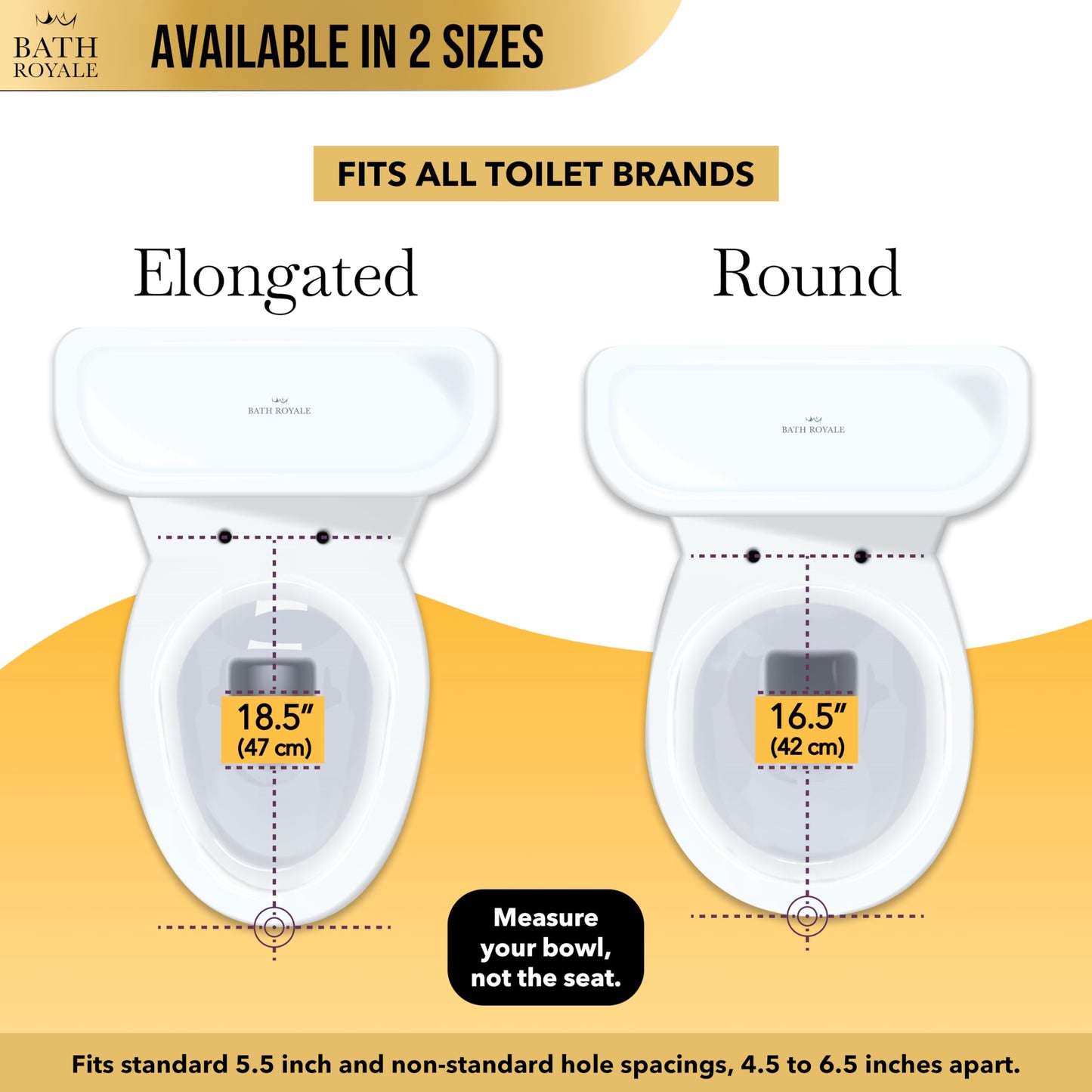 Bath Royale Heavy Duty & Soft Close Toilet Seat Elongated BR237-00 Scratch Resistant, Fits All Toilet Brands, MasterSuite Series