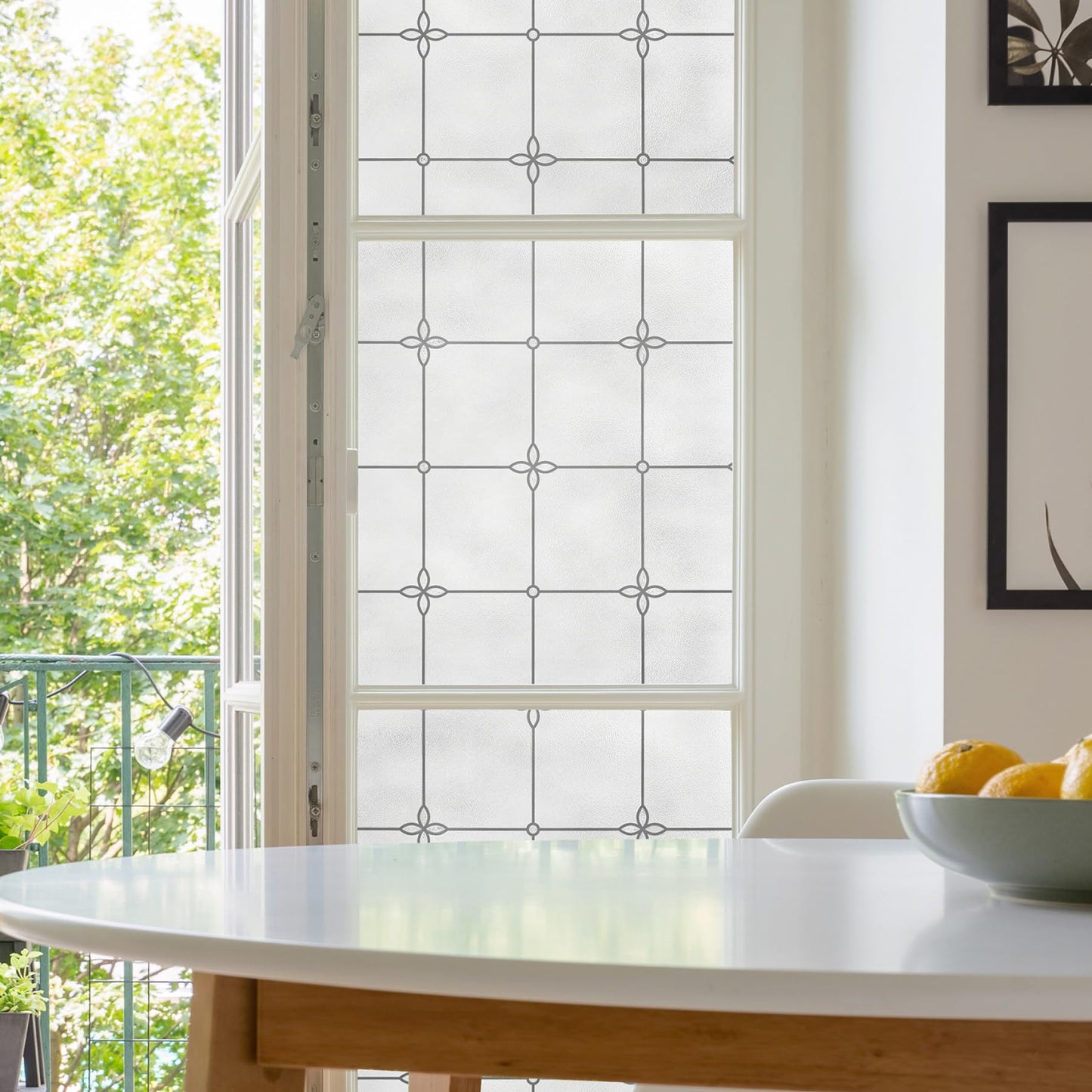 Victoria Window Privacy Film by Artscape - Textured Leaded Glass Design, Static Cling, Allows Natural Light in, UV Protection, Non-Adhesive Water-Applied Installation, Made in USA - 36 x 72 Inch