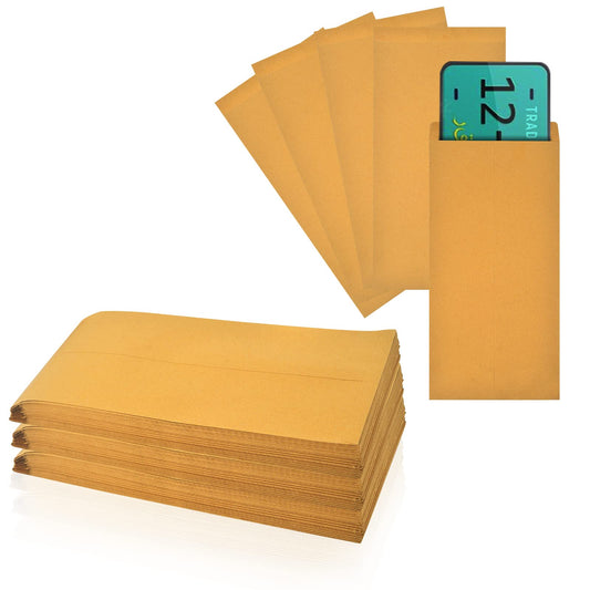 100 Pieces 13 * 6.5 Inches License Plate Envelopes Blank Self Seal Brown Kraft Envelopes Basics Catalog Mailing Envelopes for License Plate Invitation Cards Pictures Photos Documents (100)