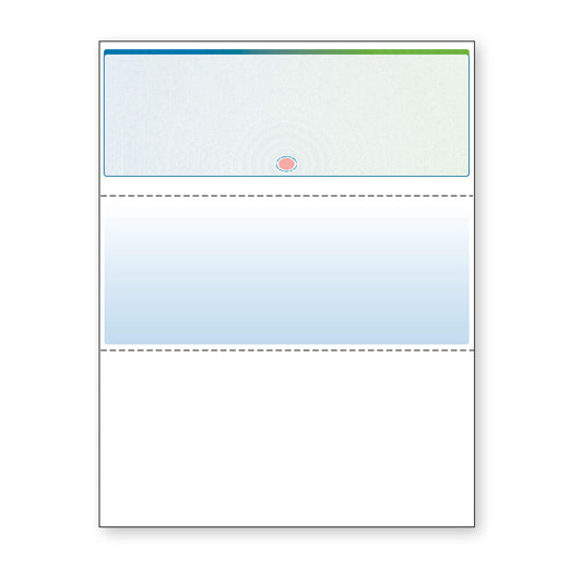 DocuGard Blue/Green Sunburst Premier Prismatic Top High Security Check Paper - QuickBooks & Laser/Inkjet Printer Compatible - 13 Security Features - 500 Blank Business Checks (04565)