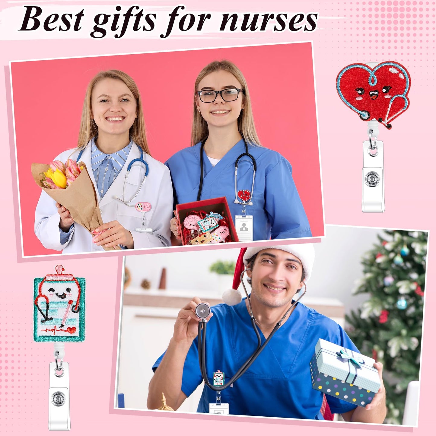 Henoyso 60 Pcs CNA Week Gifts Bulk 2026 for Women, Employee Nursing Appreciation Gifts Bulk, Retractable Badge Reel Nurse Keychain for Nursing Student Doctor Medical Graduation Party(Vibrant)